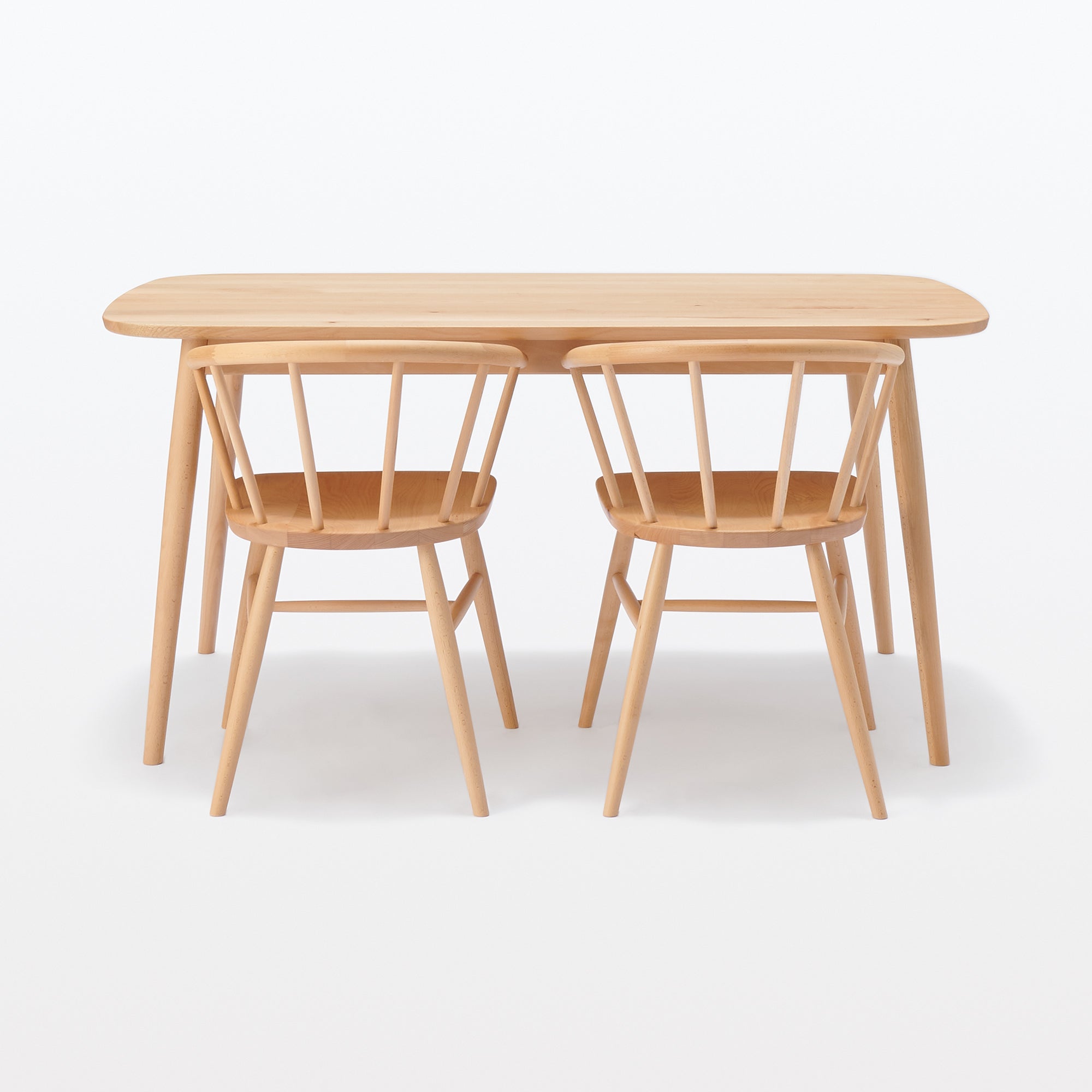 Beech Wood Table with Round Legs - W 59.1 - Image 7