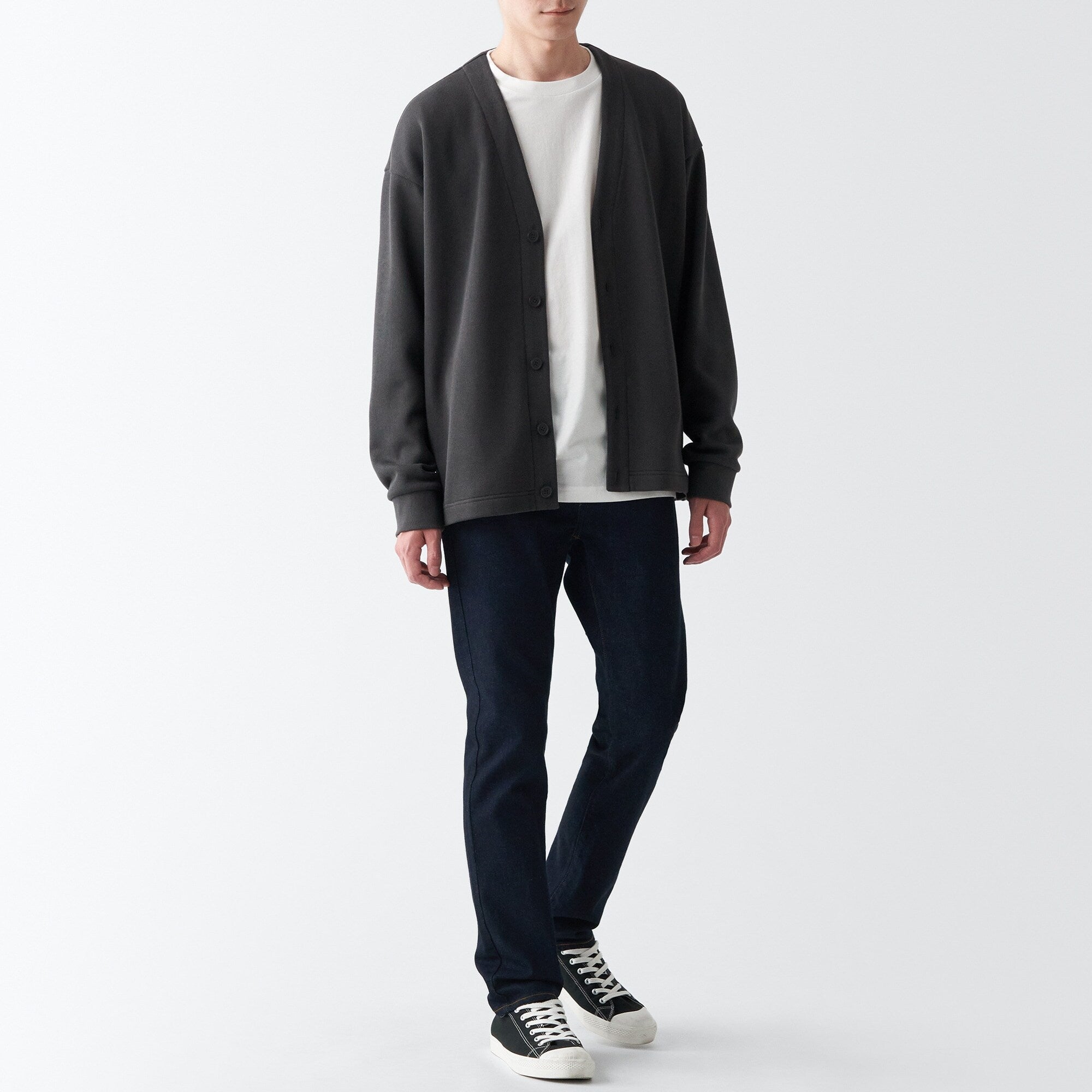 Men's Stretch Denim Slim Pants Dark Navy (L 30inch / 76cm)