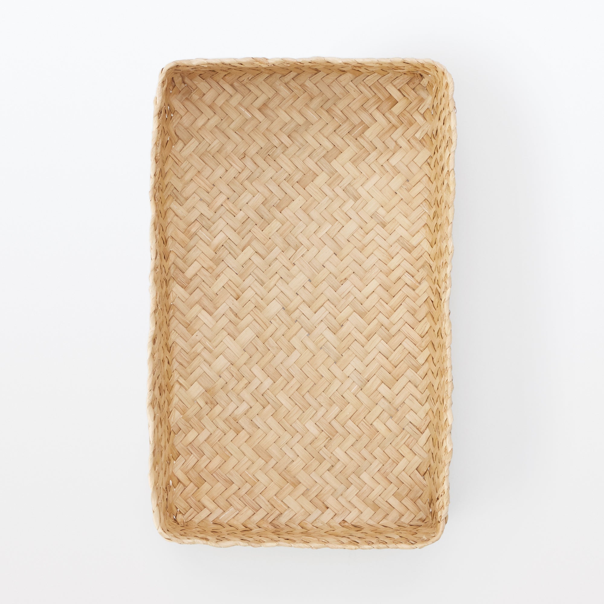 Seagrass Organizer Herringbone Rectangular Basket - Medium (W5.9 x D9.8 x H2.8) - Image 4