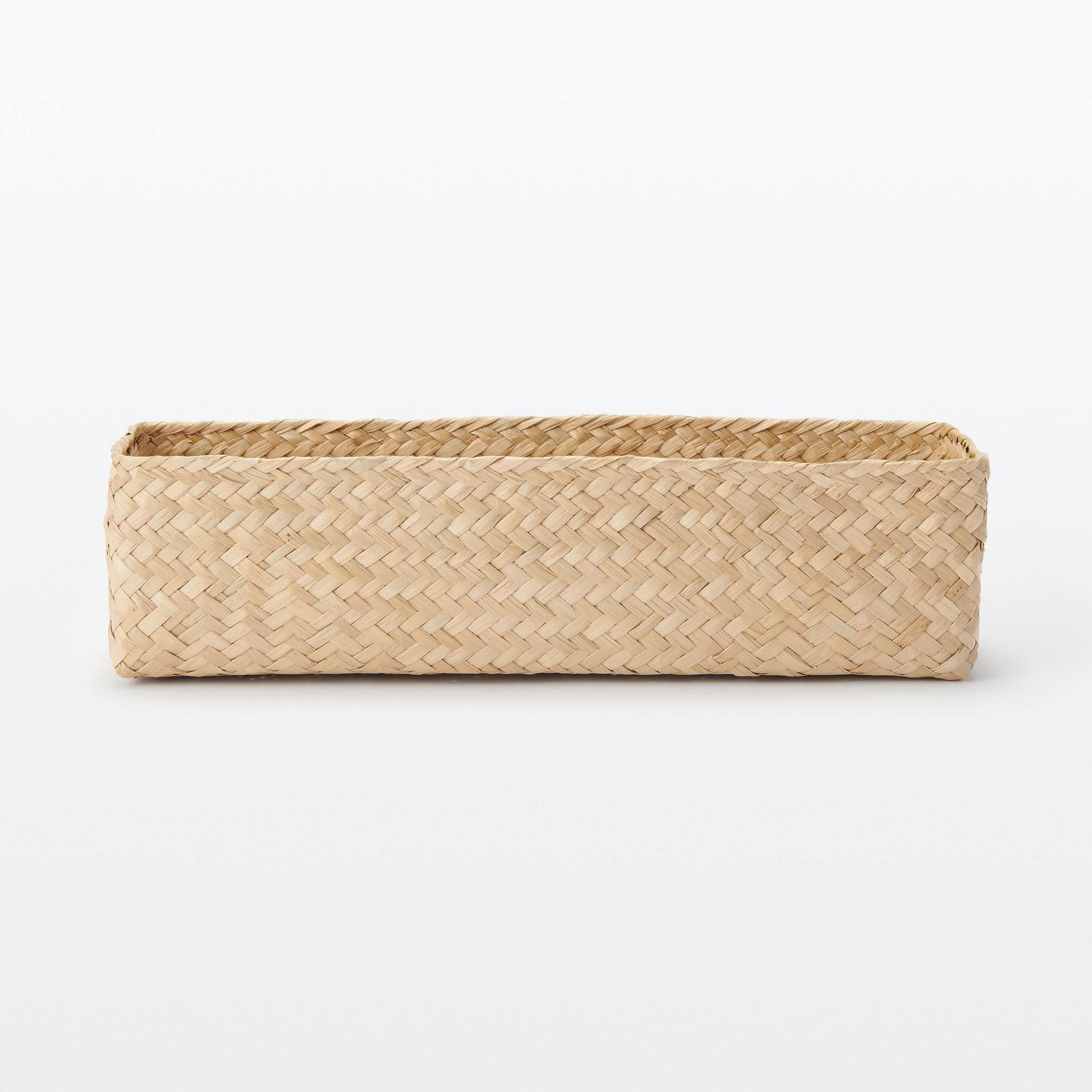 Seagrass Organizer Herringbone Rectangular Half Basket - Medium (W3.0 x D9.8 x H2.8) - Image 4