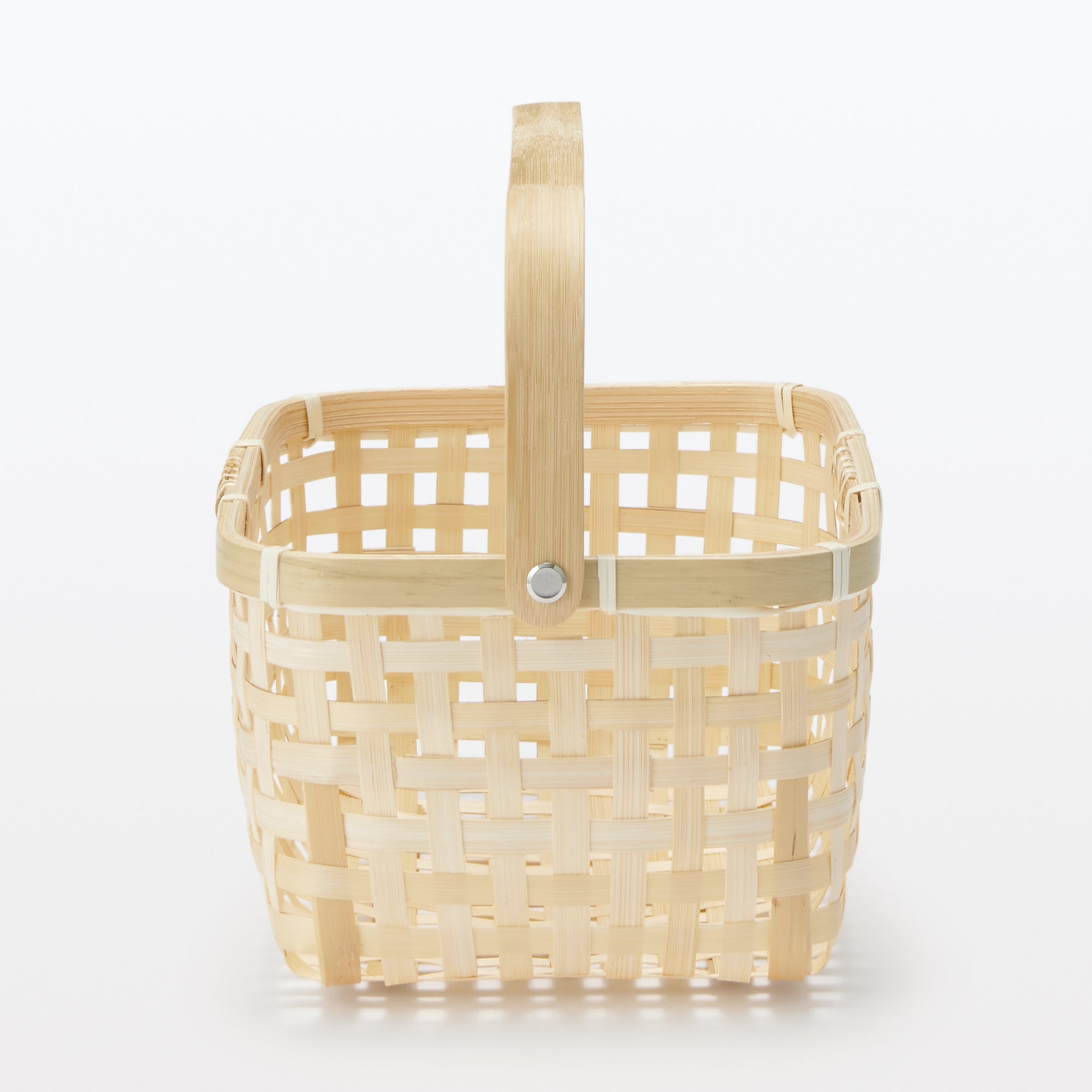 Bamboo Open Weave Basket with Handle - Small (W10.0 x D7.1 x H4.7) - Image 4