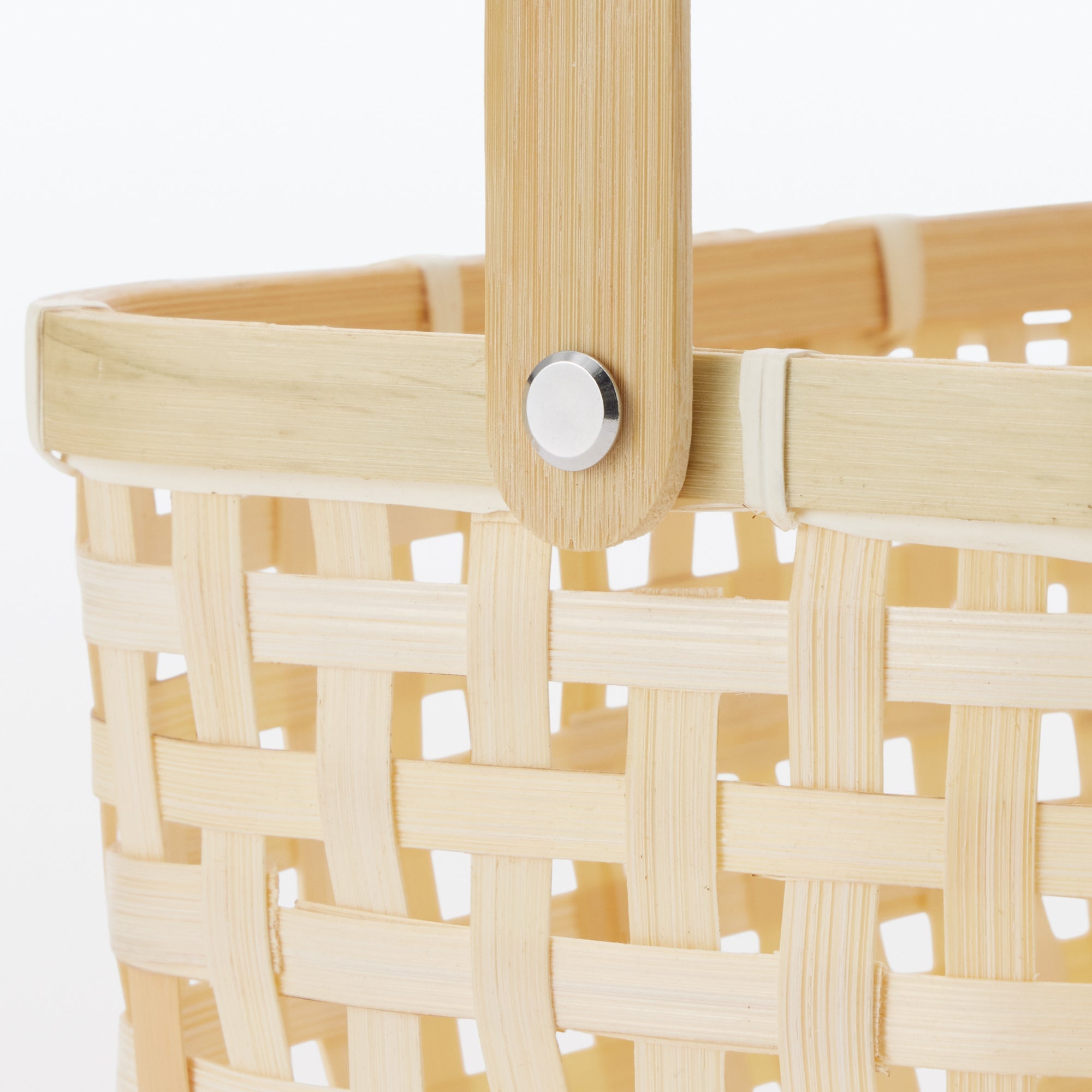Bamboo Open Weave Basket with Handle - Small (W10.0 x D7.1 x H4.7) - Image 6