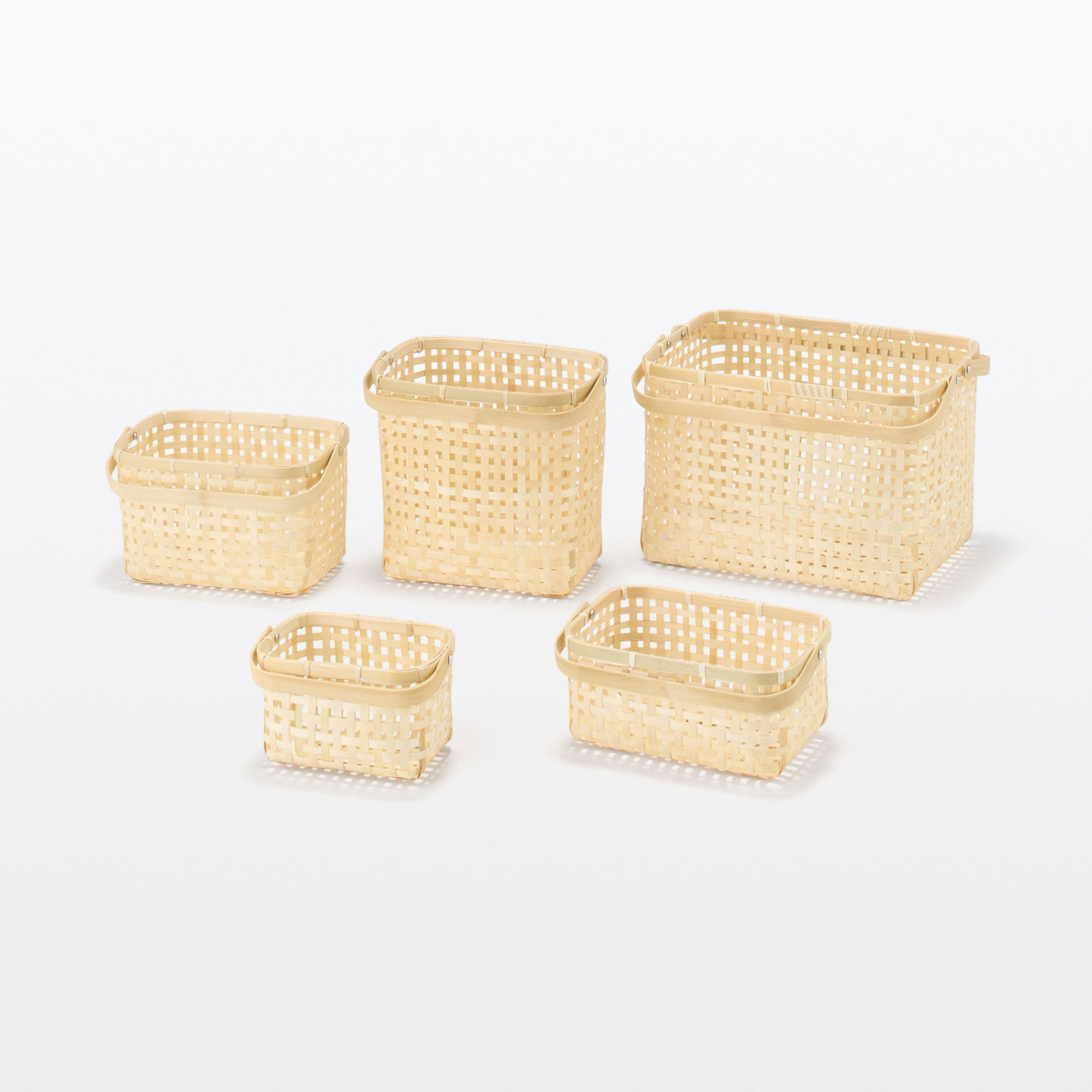 Bamboo Open Weave Basket with Handle - Small (W10.0 x D7.1 x H4.7) - Image 7