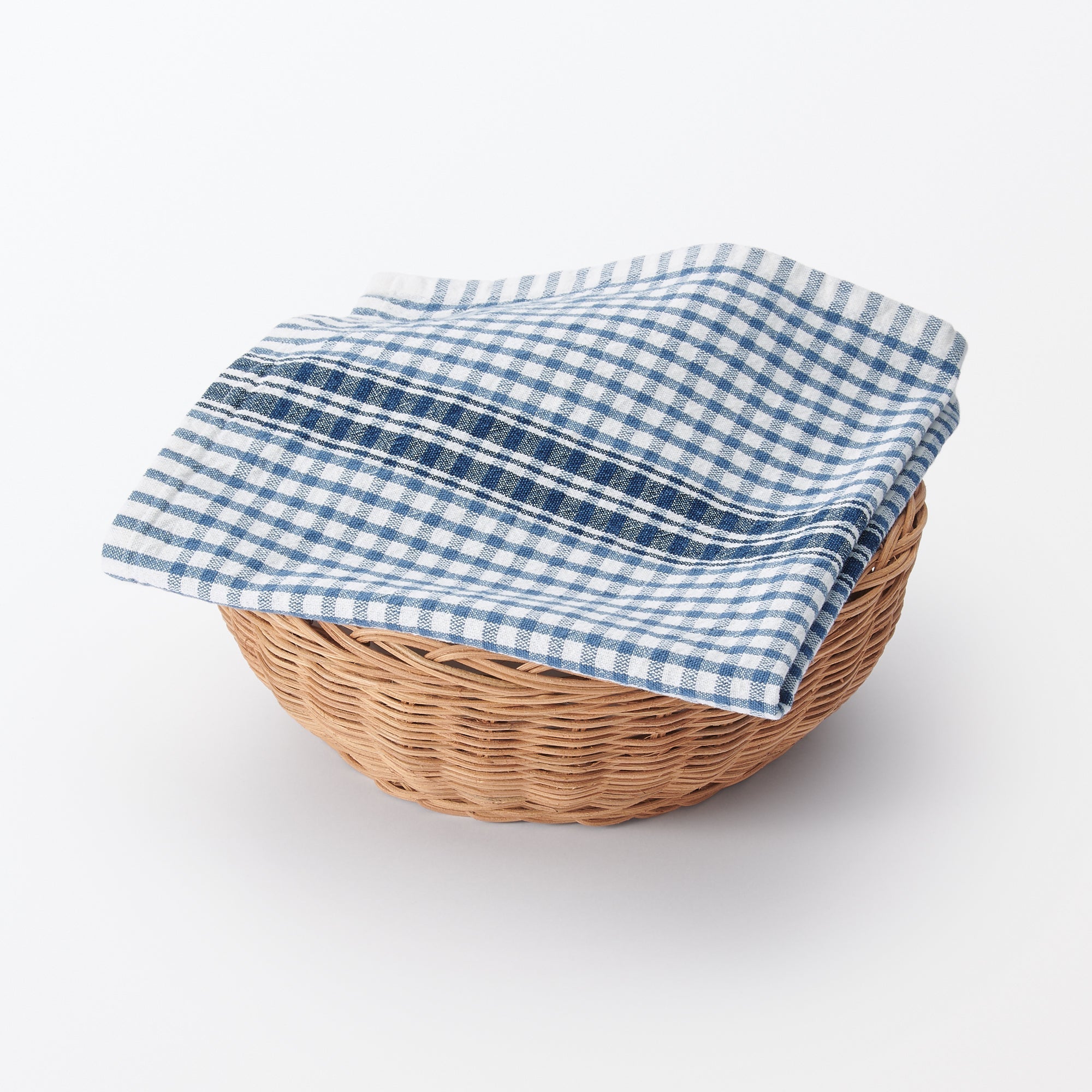 Indian Cotton Multipurpose Cloth - Blue Check - Image 6