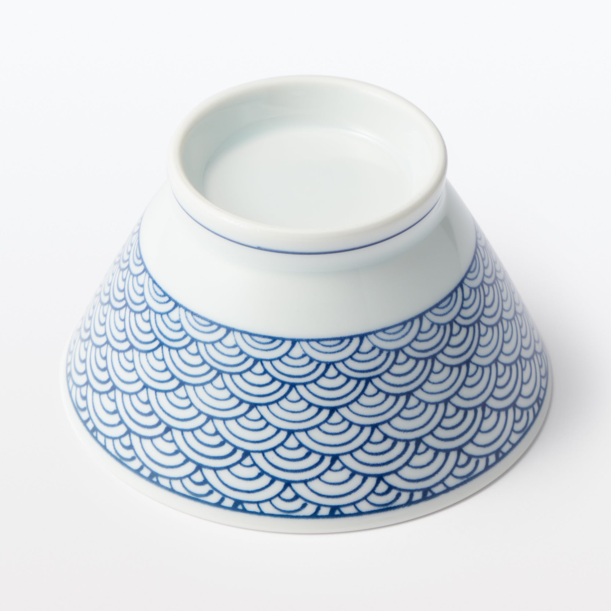 Hasami Ware Rice Bowl - Wave Pattern - Image 17
