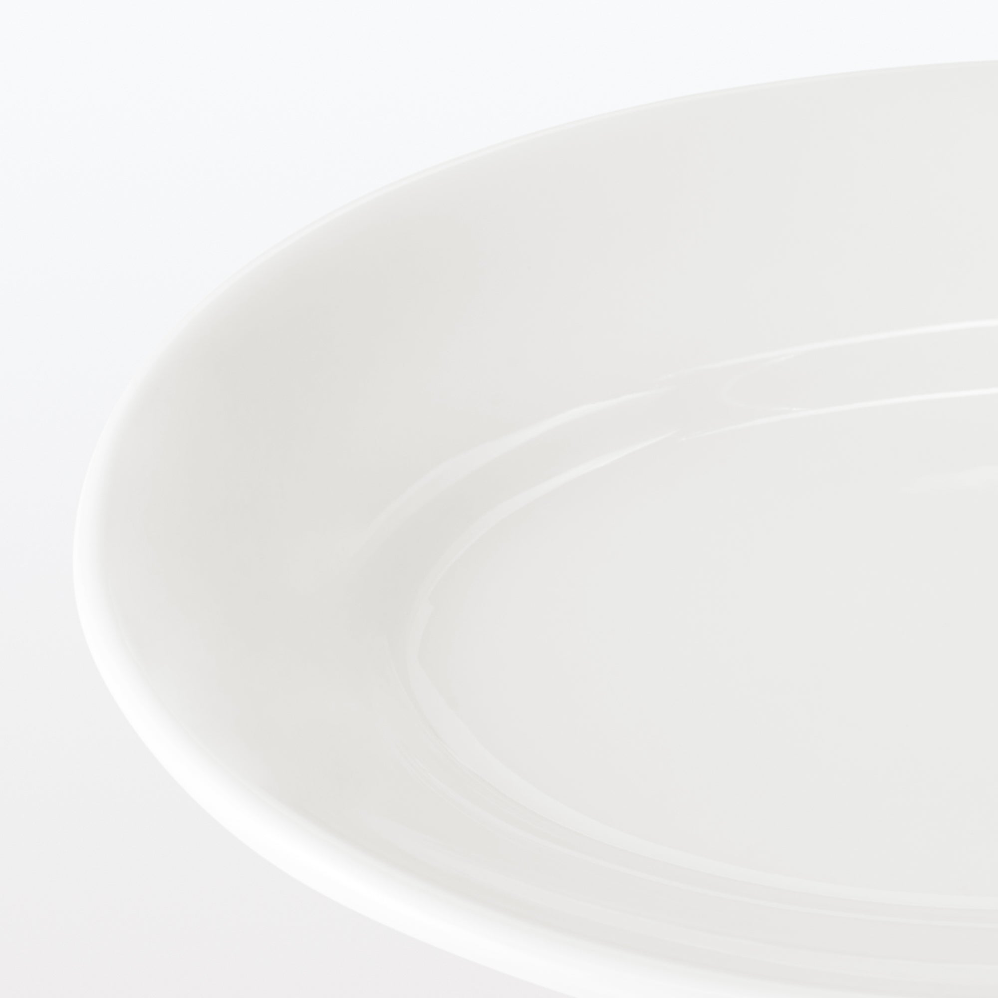 Porcelain Rimmed Oval Plate Small - White - Image 5