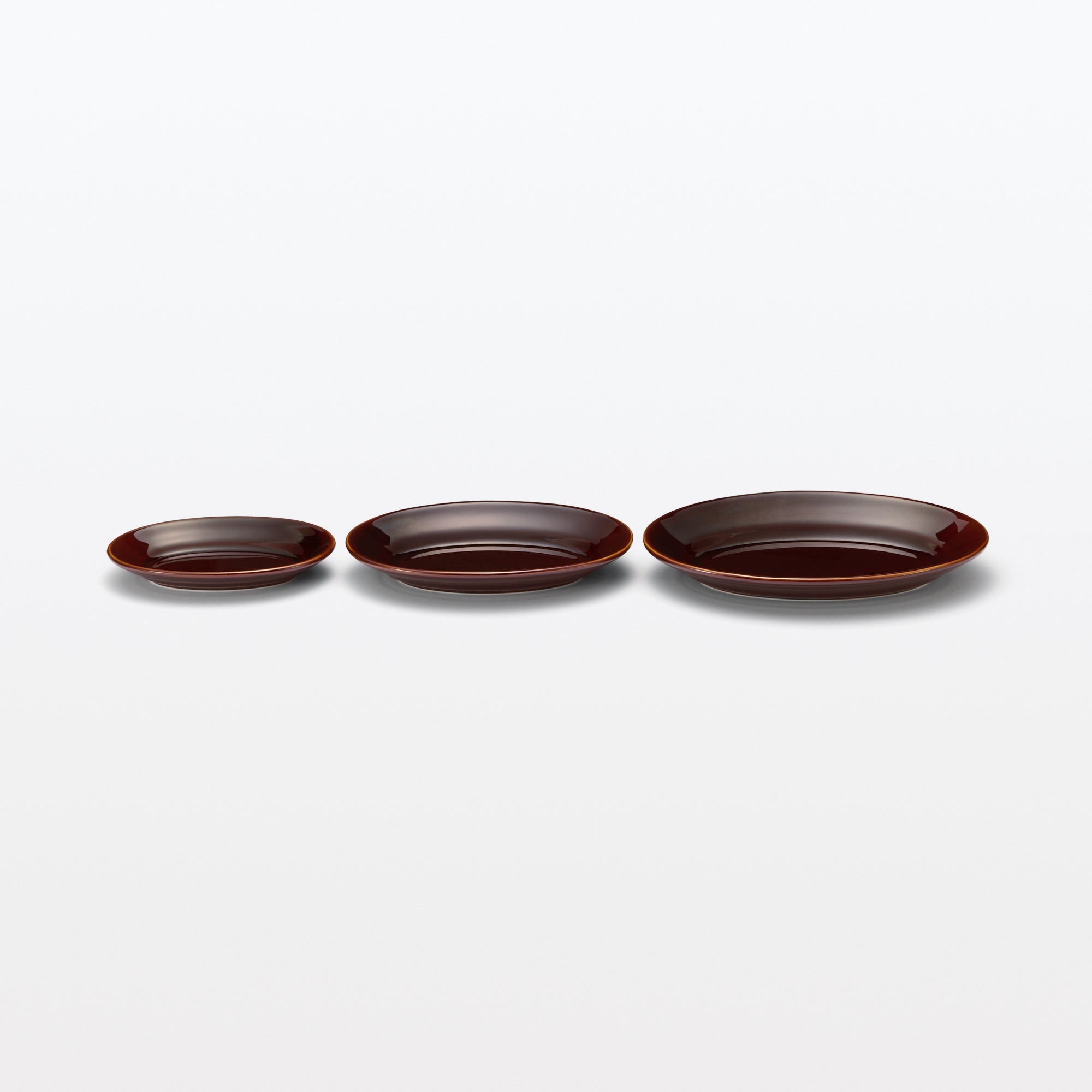 Porcelain Rimmed Oval Plate Large - Brown Glaze - Image 8