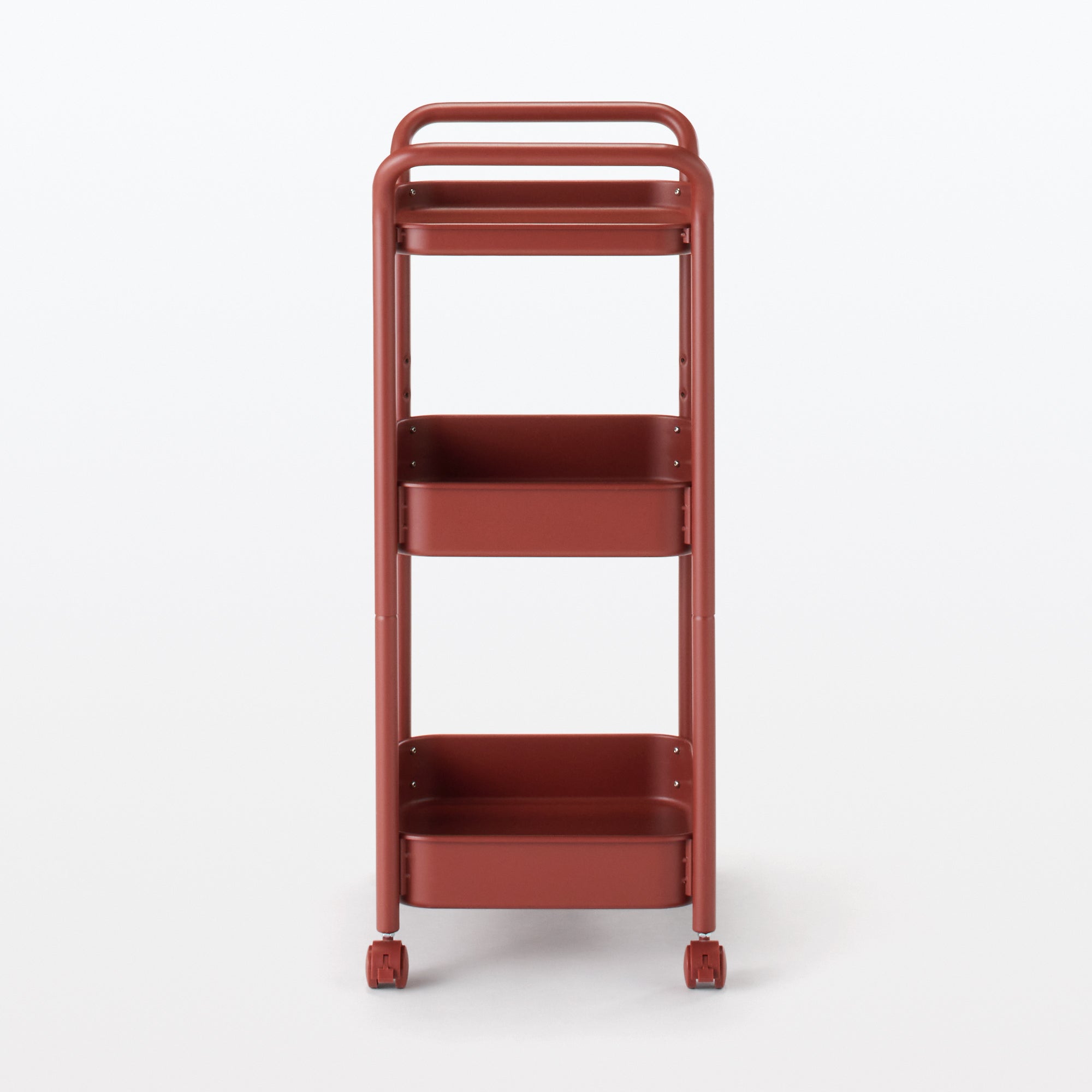 Steel Pipe Wheeled Rack Utility Cart - Burgundy - Image 2