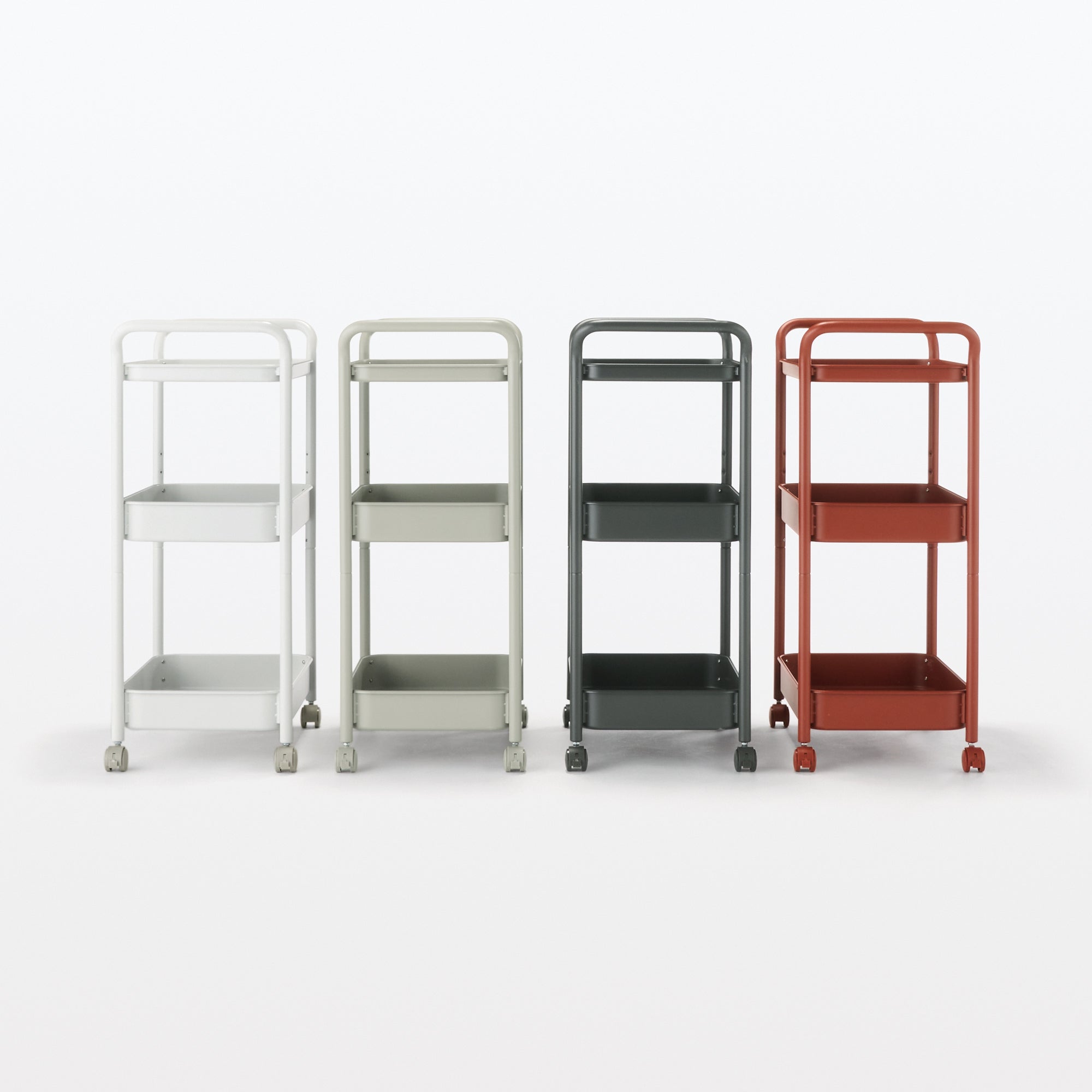 Steel Pipe Wheeled Rack Utility Cart - Burgundy - Image 8