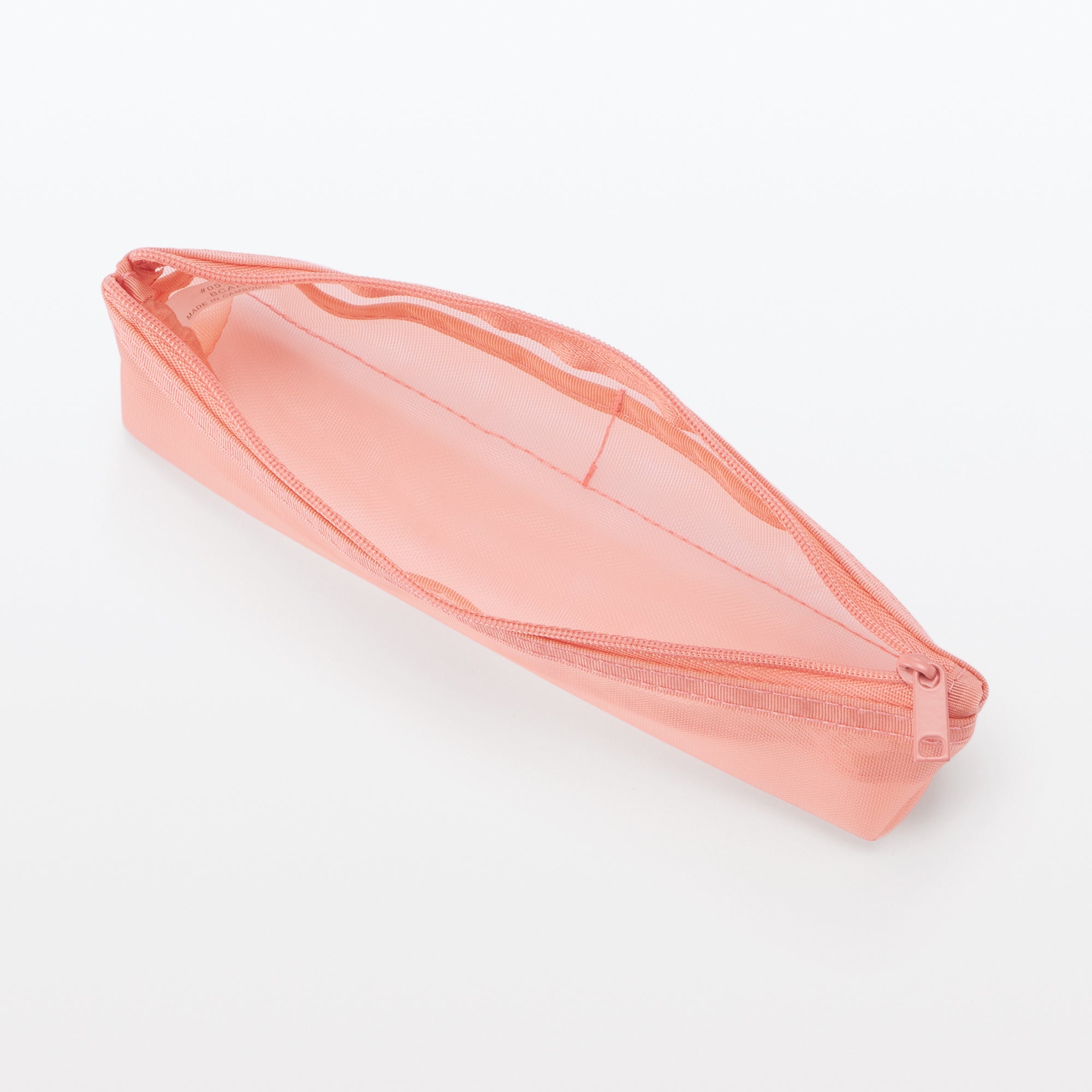 Nylon Mesh Pen Case with Gusset Thin - Pink - Image 5