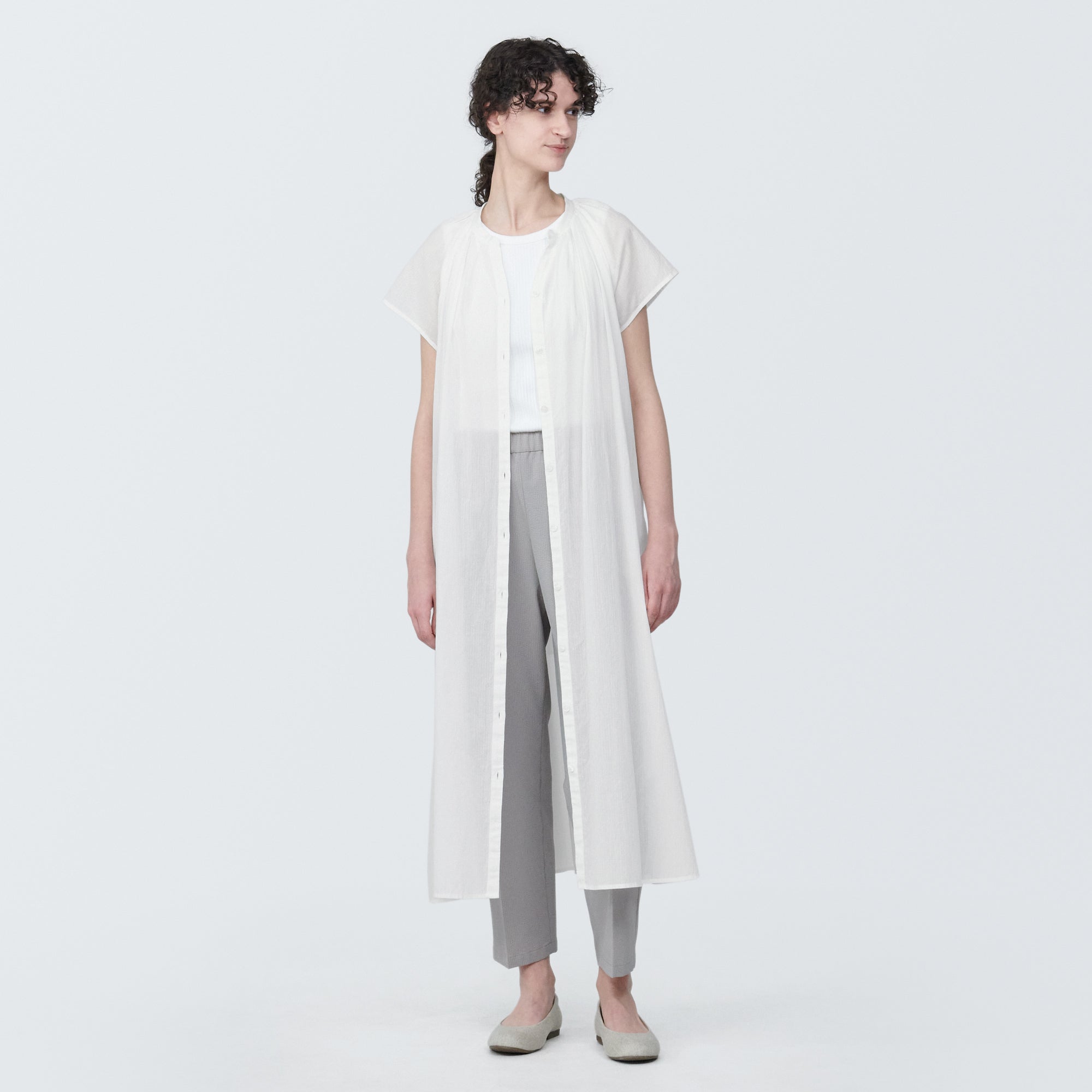 Women's High-Twist Veil French Sleeve Dress - Image 4