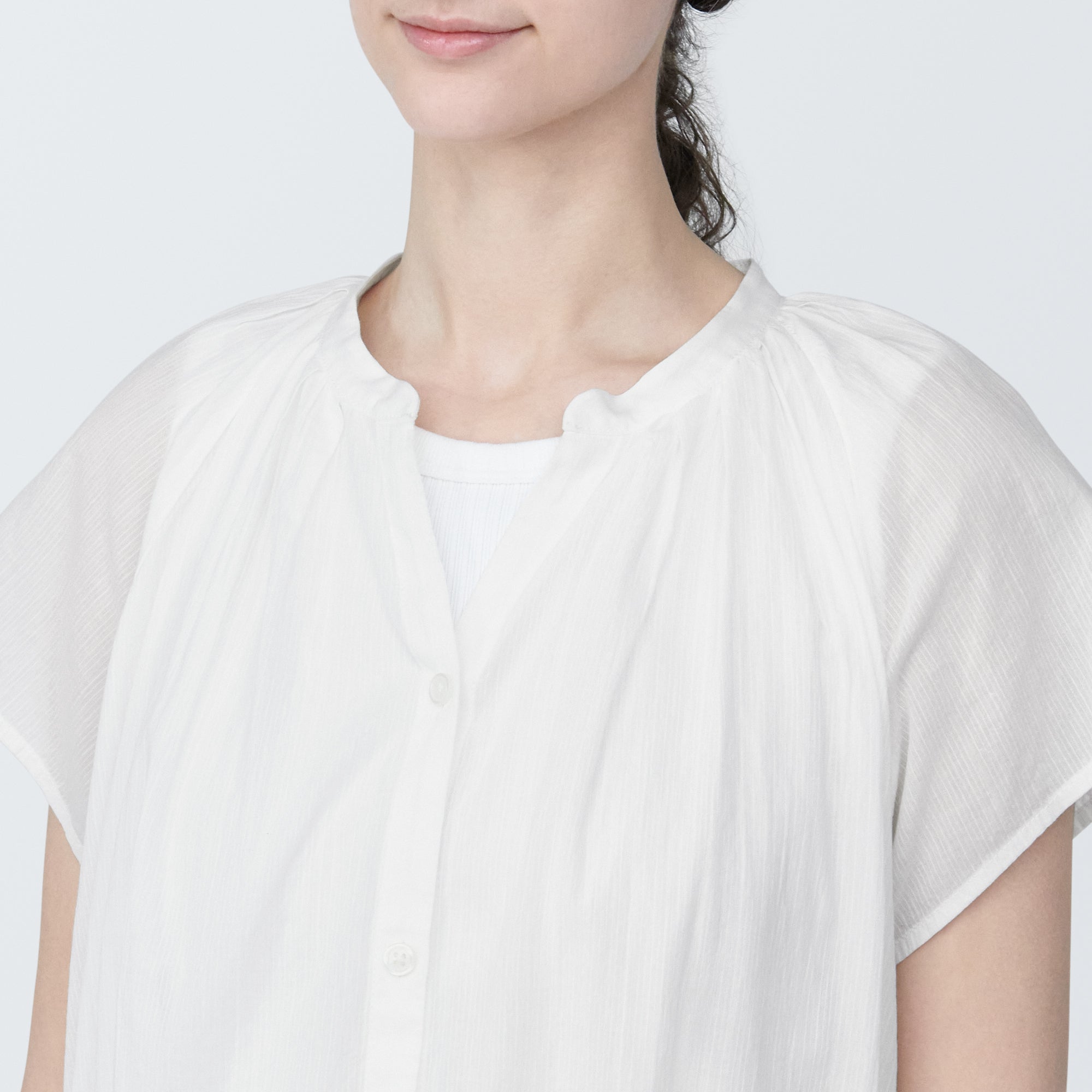 Women's High-Twist Veil French Sleeve Dress - Image 7