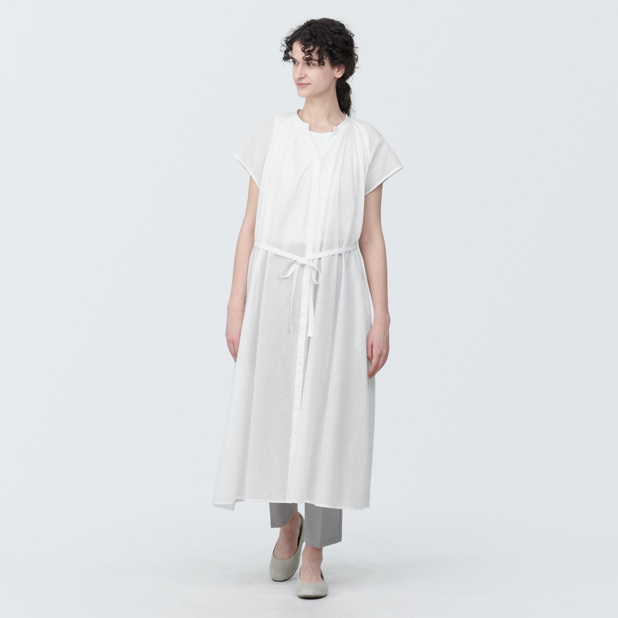 Women's High-Twist Veil French Sleeve Dress - Image 3