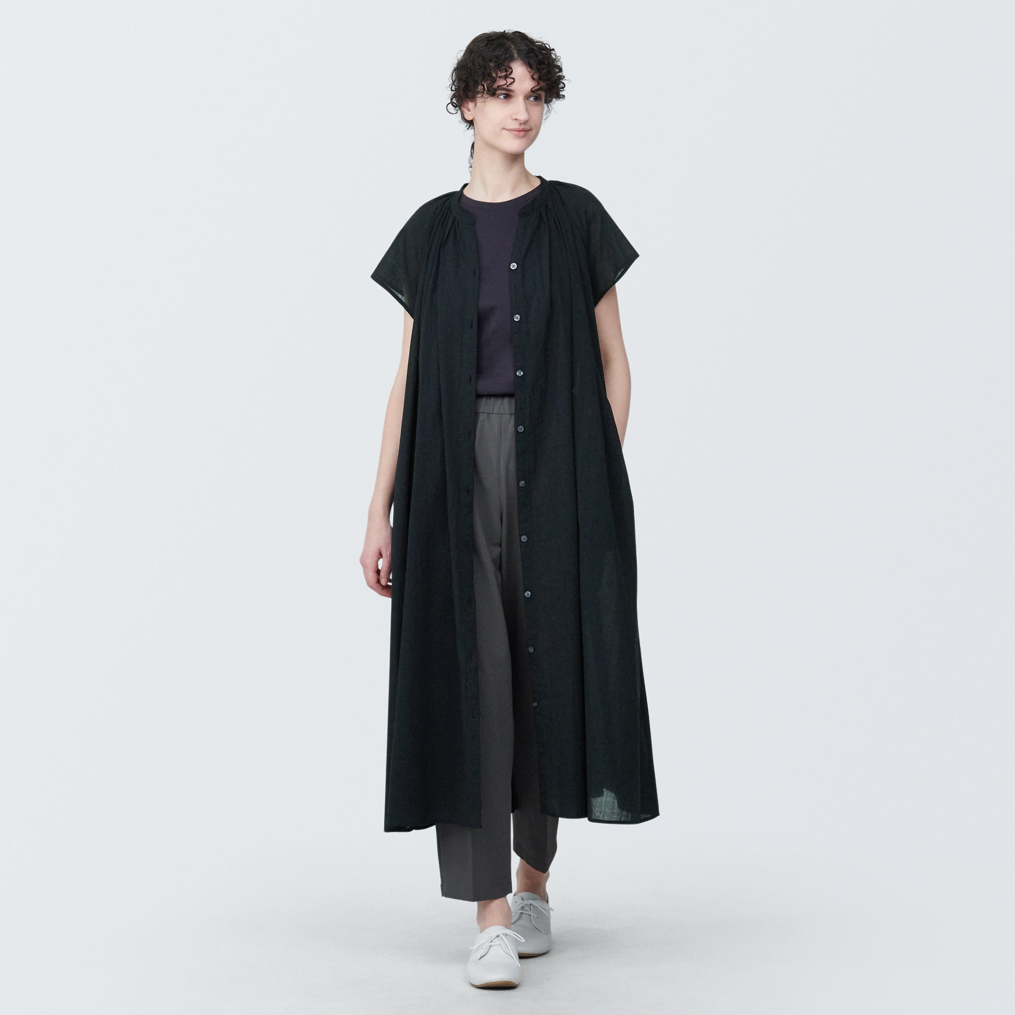Women's High-Twist Veil French Sleeve Dress - Image 20