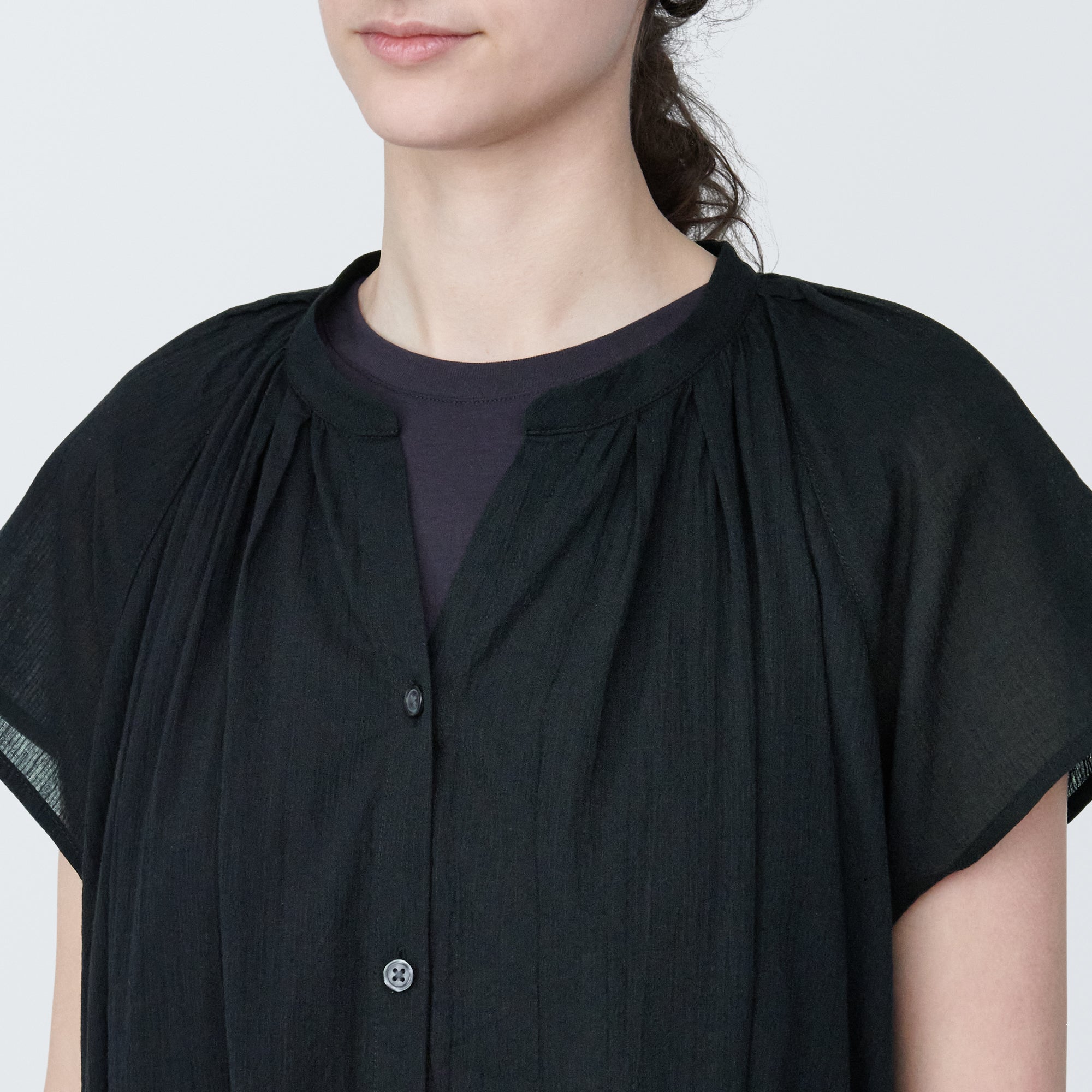 Women's High-Twist Veil French Sleeve Dress - Image 23