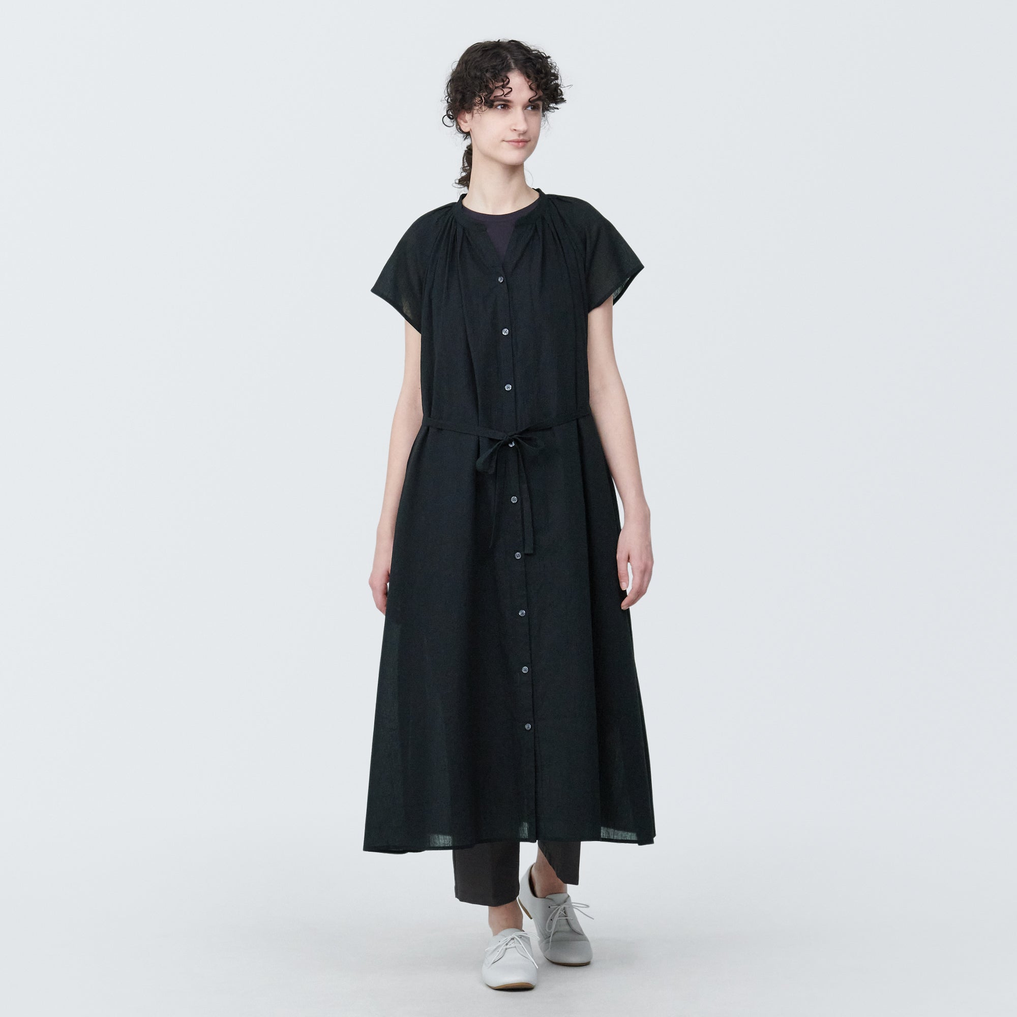 Women's High-Twist Veil French Sleeve Dress - Image 19