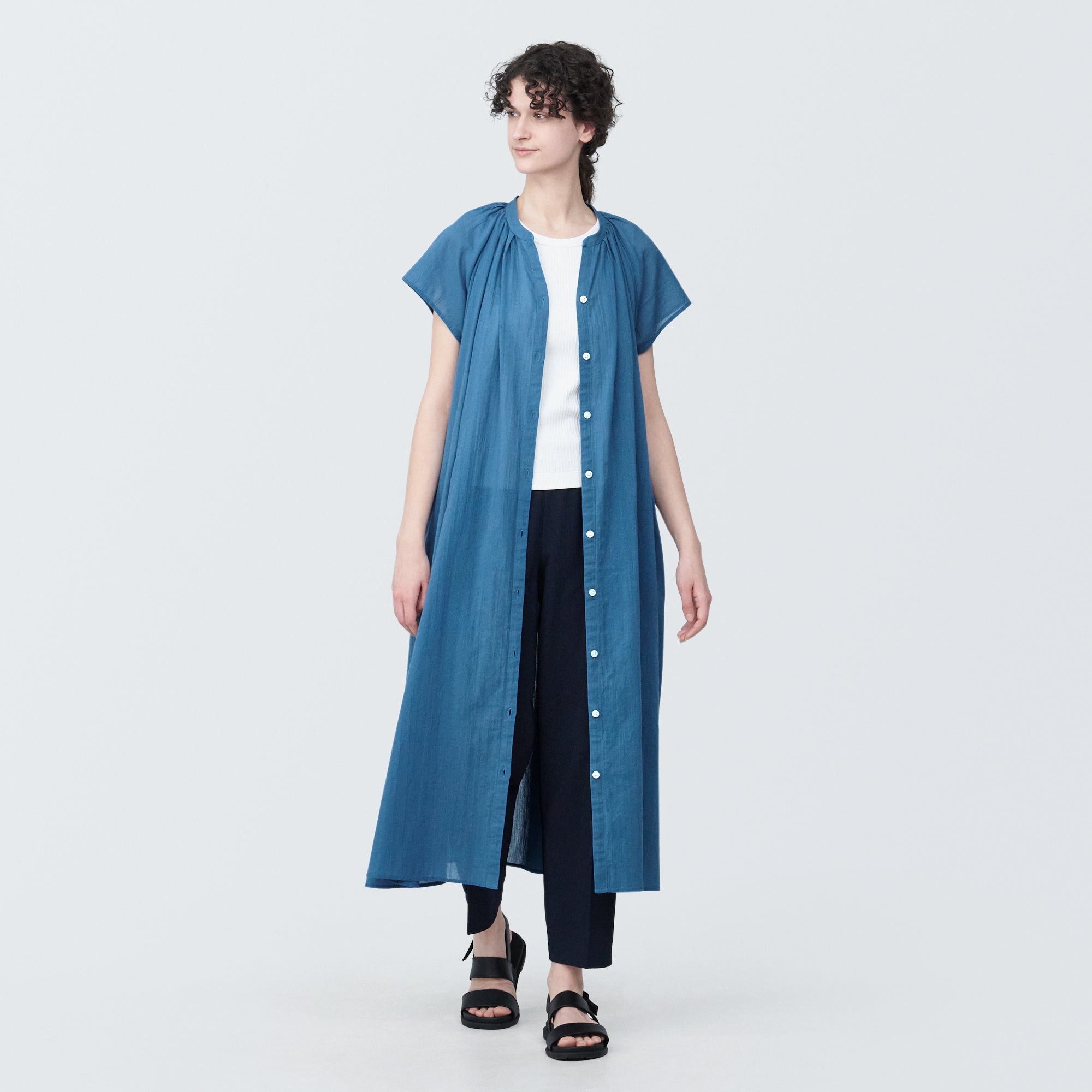 Women's High-Twist Veil French Sleeve Dress - Image 12