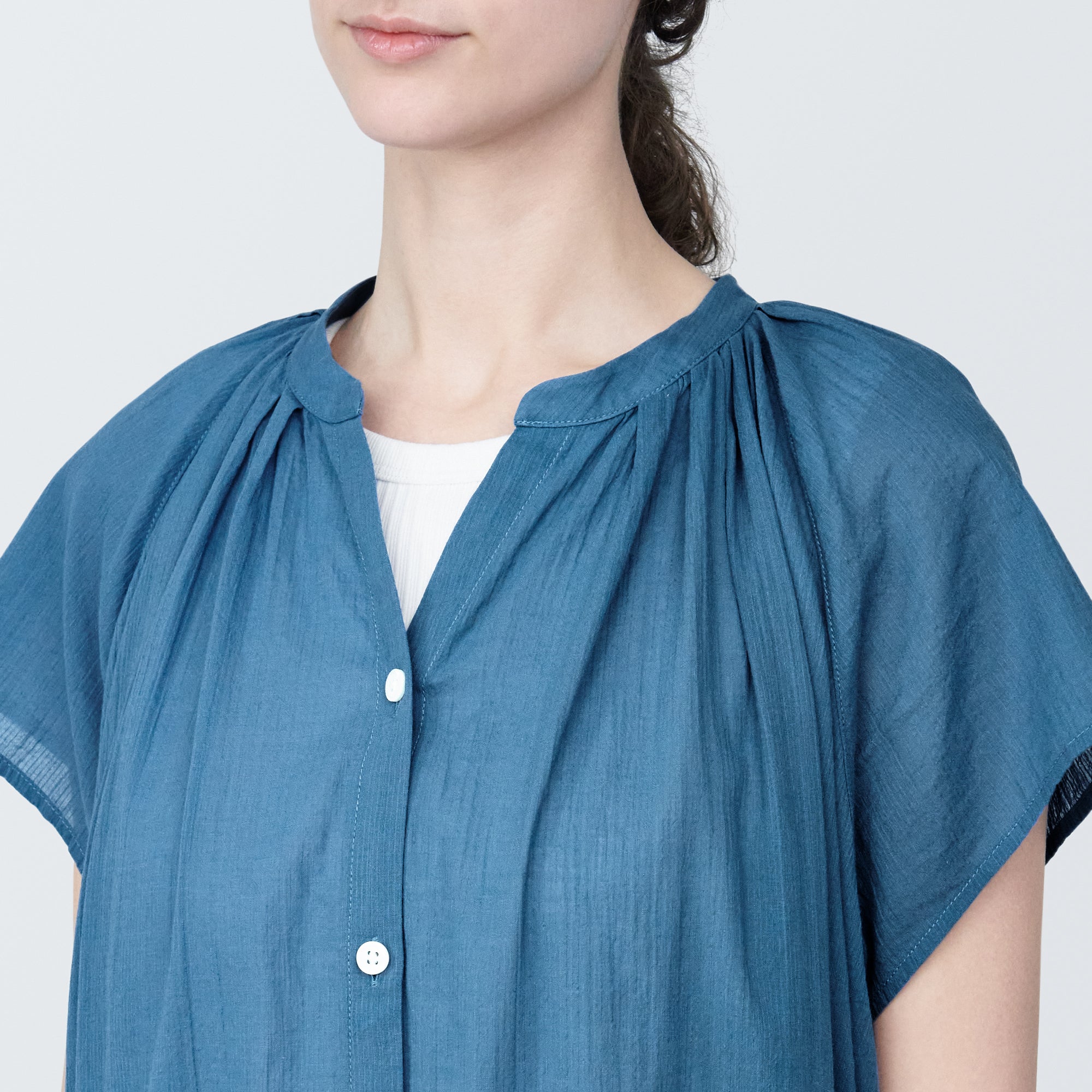 Women's High-Twist Veil French Sleeve Dress - Image 15