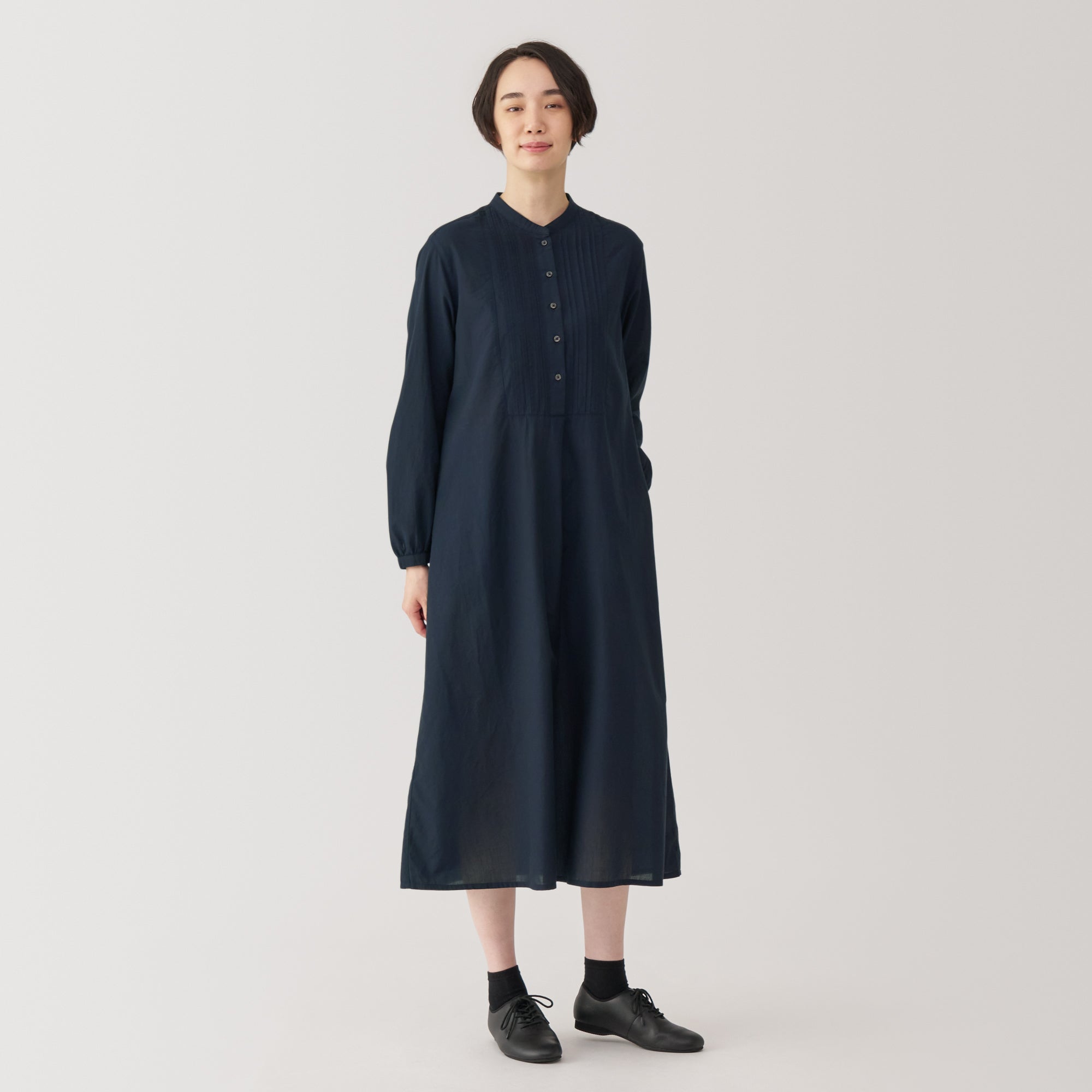 Women's Cotton Voile Long Sleeve Dress