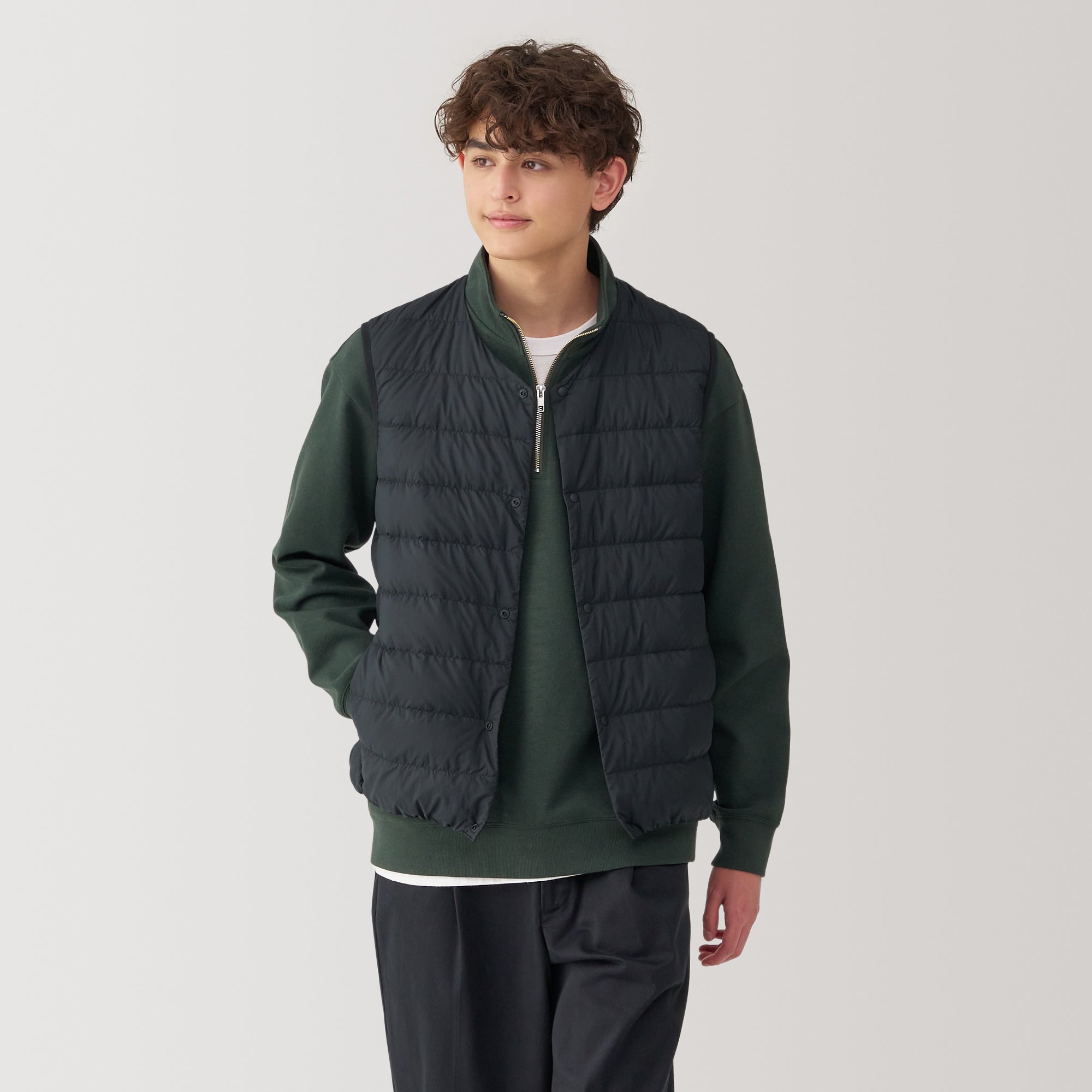 Men's Lightweight Down Collarless Vest - Image 14
