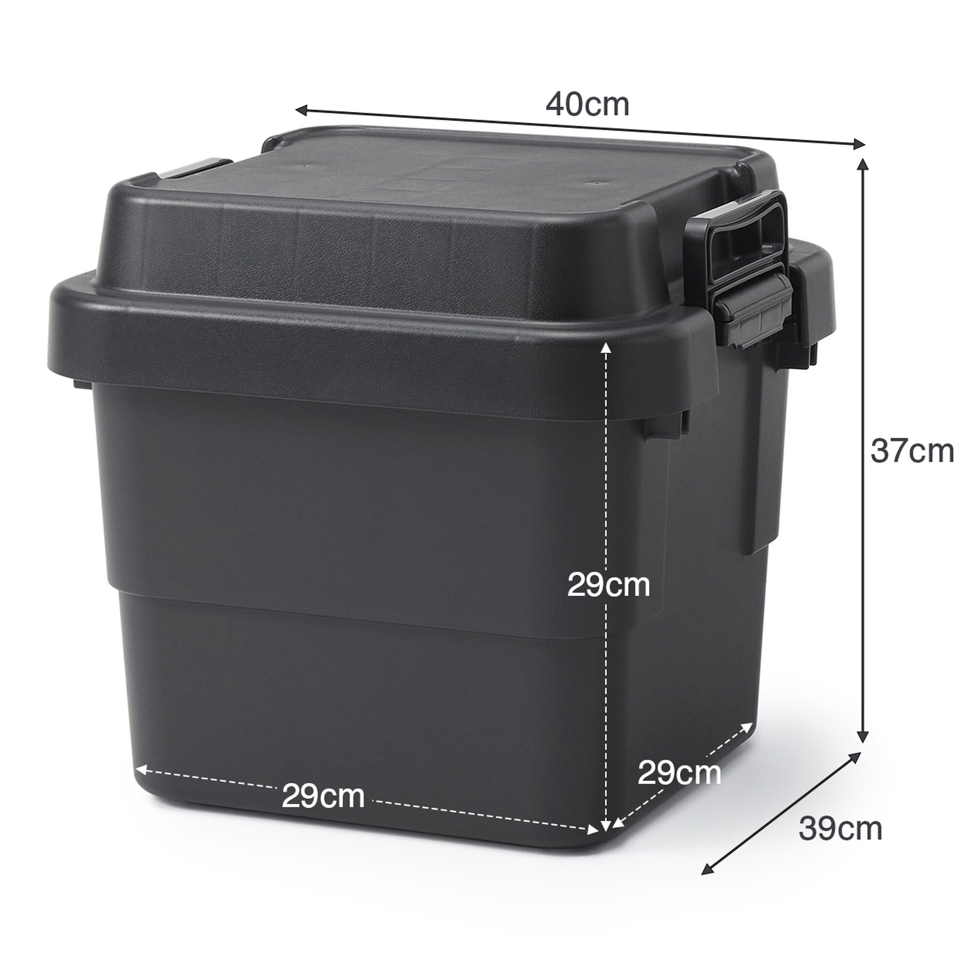 Heavy Duty Polypropylene Storage Box - Dark Gray - Small 7.9 gal - Image 9