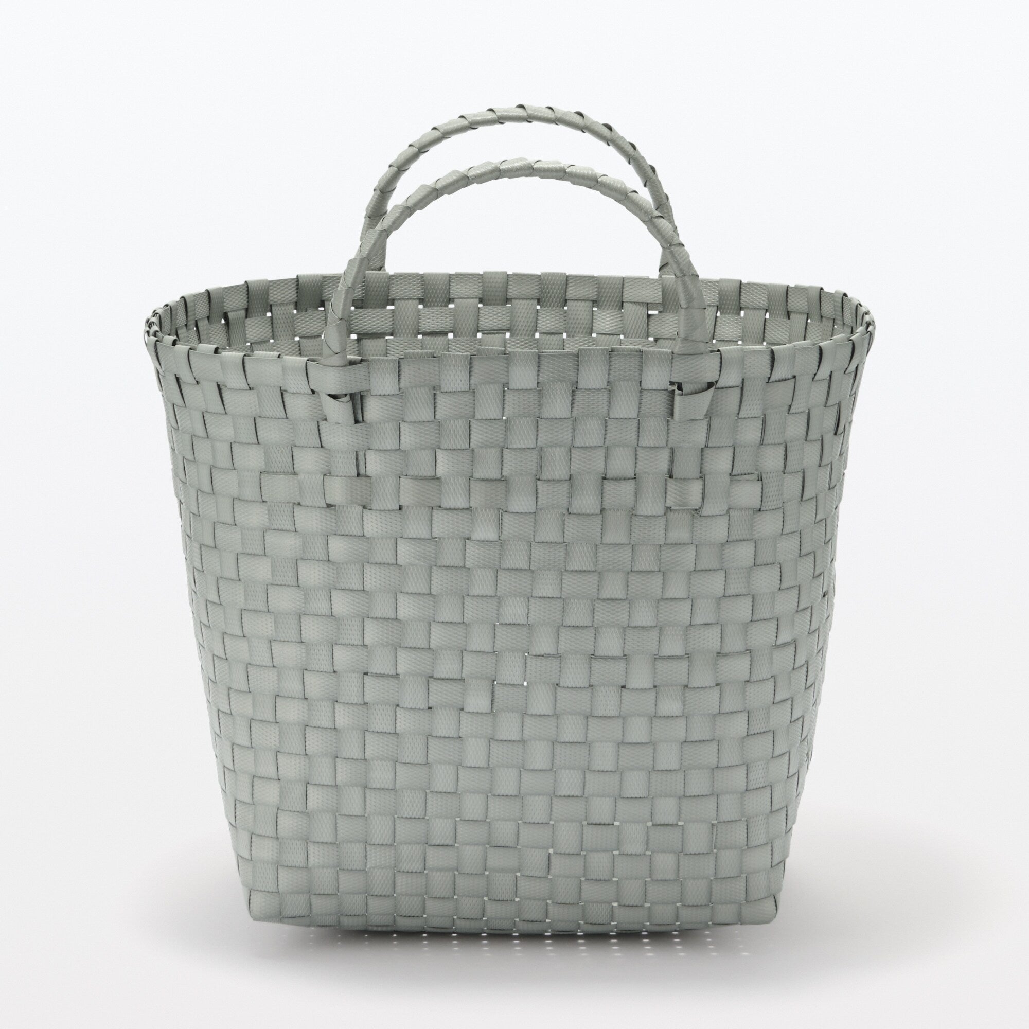 Recycled Polypropylene Strap Weave Basket - Gray - Medium (dia. 13 x H9.8) - Image 2