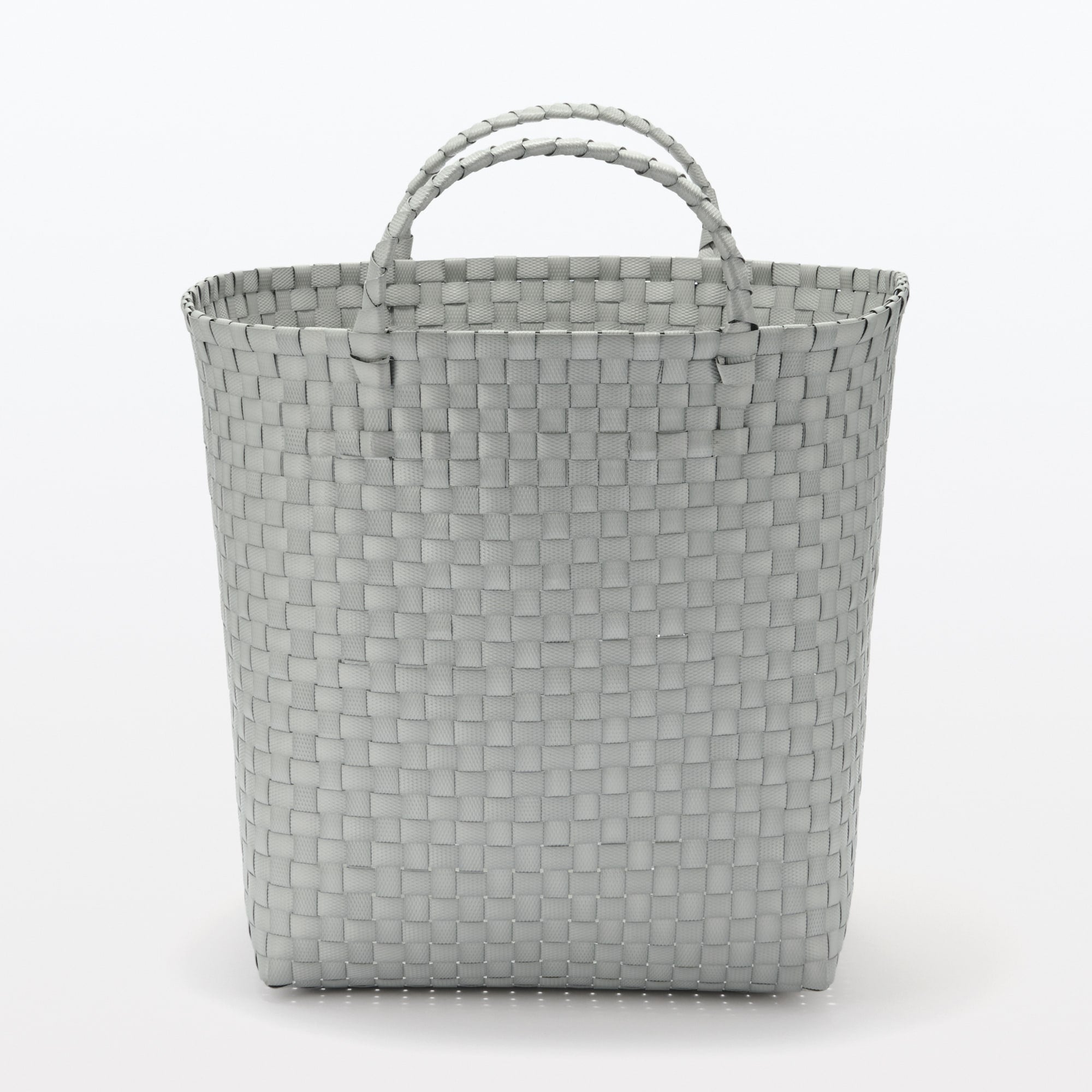 Recycled Polypropylene Strap Weave Basket - Gray - Large (dia. 15.7 x H12.6) - Image 2