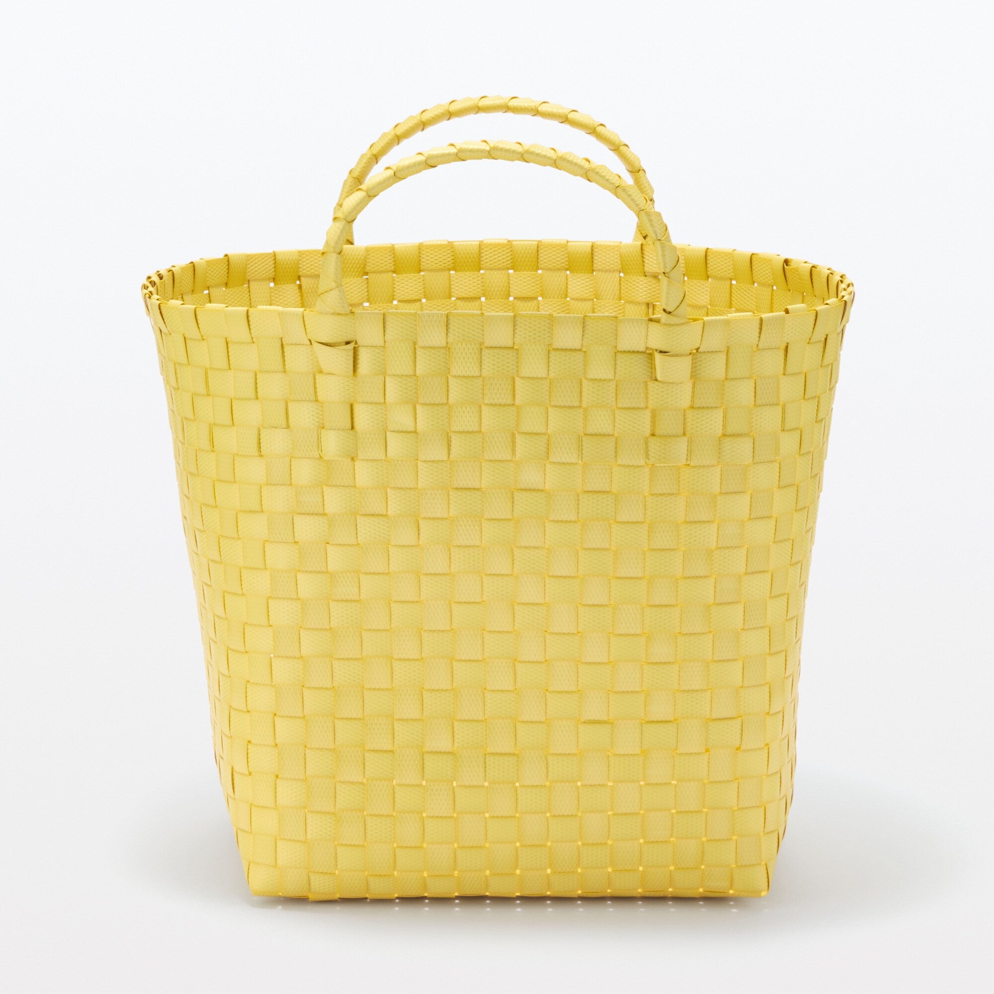 Recycled Polypropylene Strap Weave Basket - Yellow - Medium (dia. 13 x H9.8) - Image 2