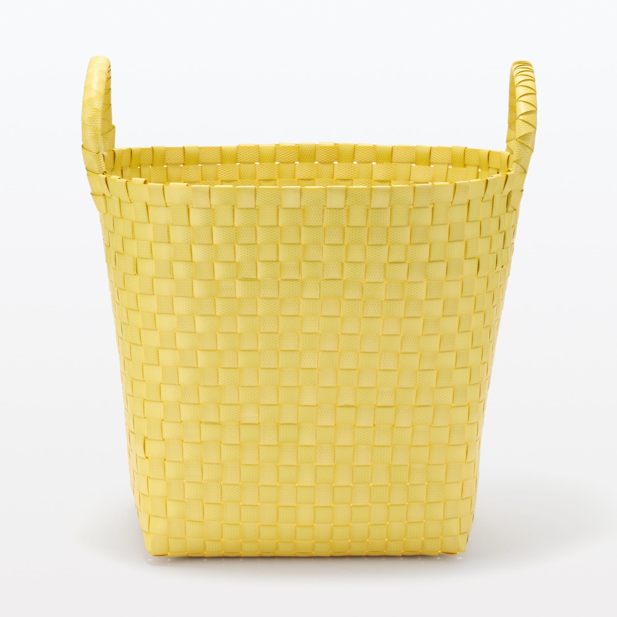 Recycled Polypropylene Strap Weave Basket - Yellow - Medium (dia. 13 x H9.8) - Image 3