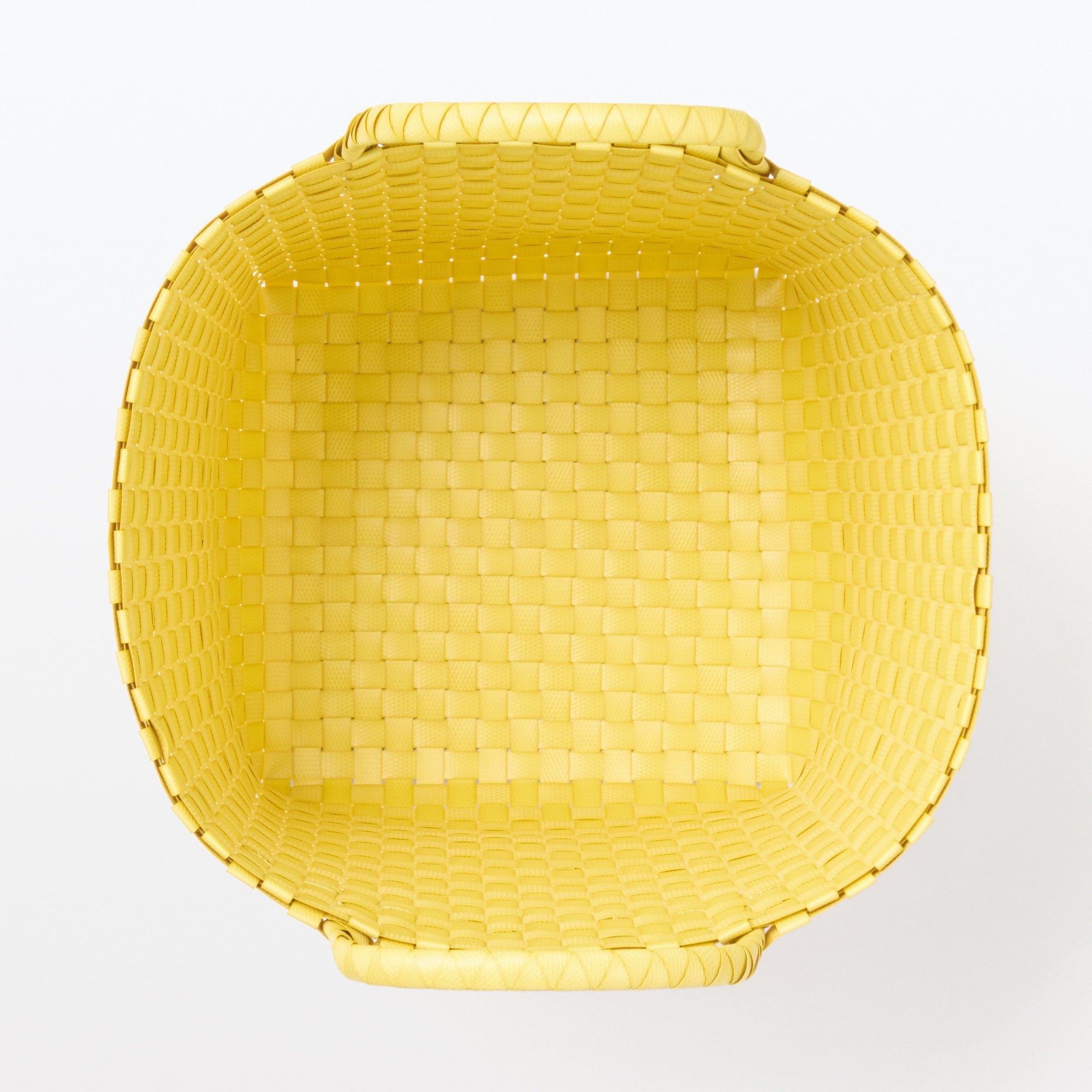 Recycled Polypropylene Strap Weave Basket - Yellow - Medium (dia. 13 x H9.8) - Image 4