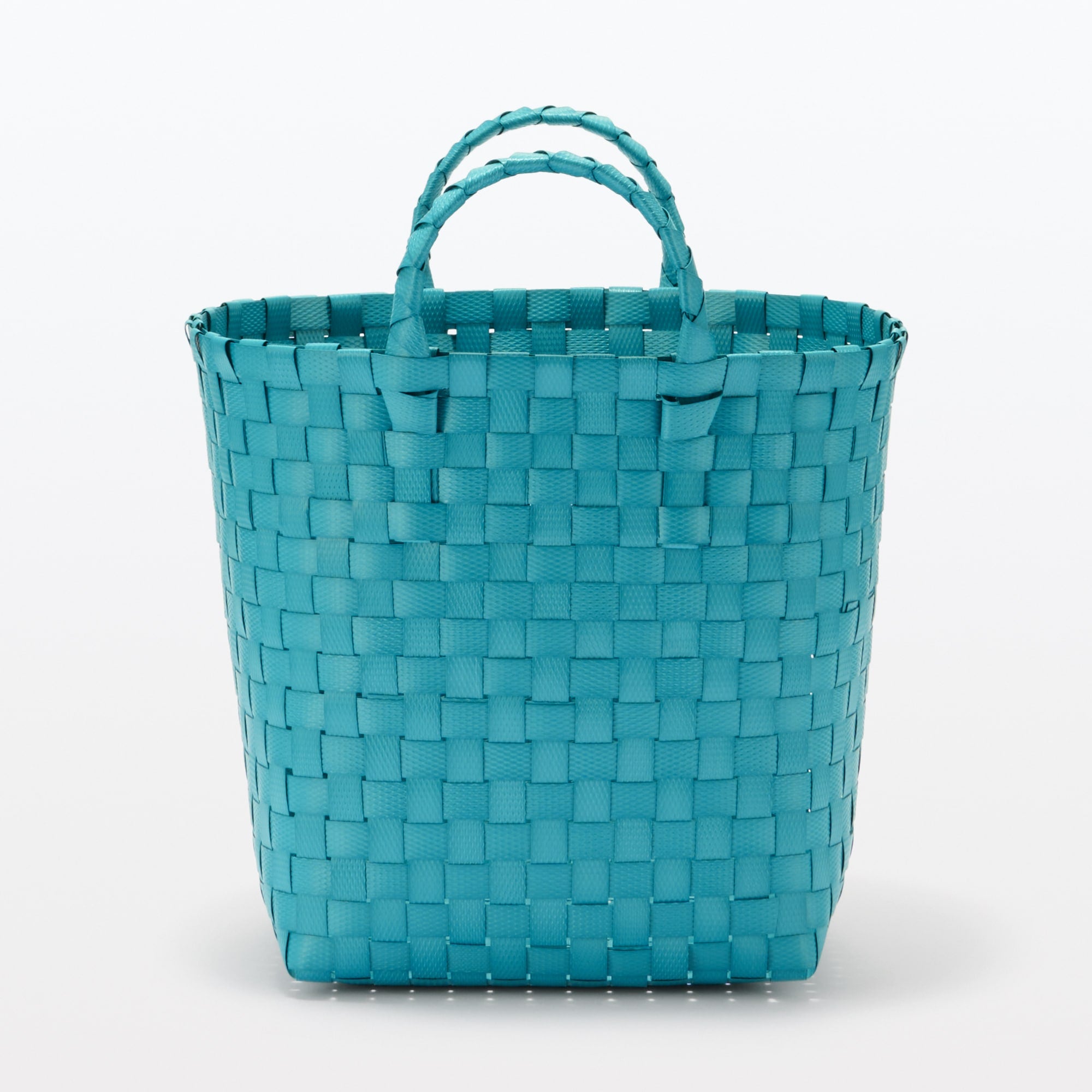 Recycled Polypropylene Strap Weave Basket - Blue - Small (dia. 9.8 x H7.9) - Image 2