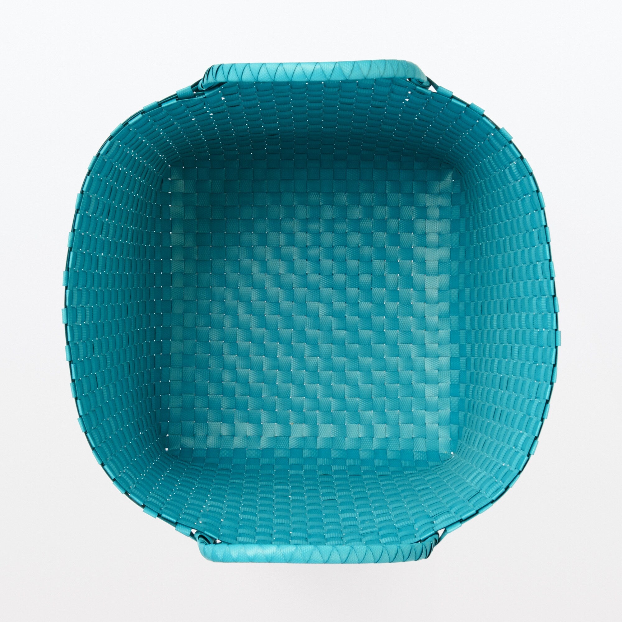 Recycled Polypropylene Strap Weave Basket - Blue - Large (dia. 15.7 x H12.6) - Image 4