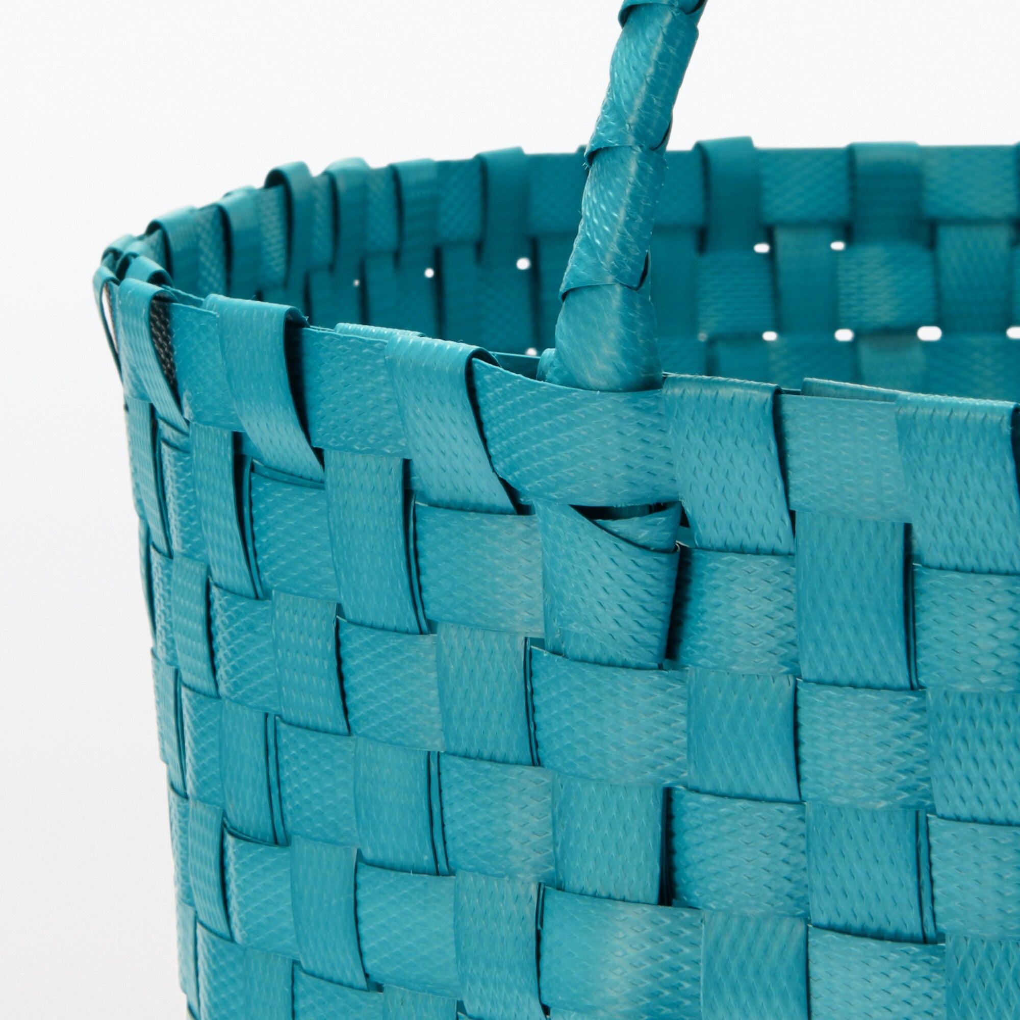 Recycled Polypropylene Strap Weave Basket - Blue - Large (dia. 15.7 x H12.6) - Image 5