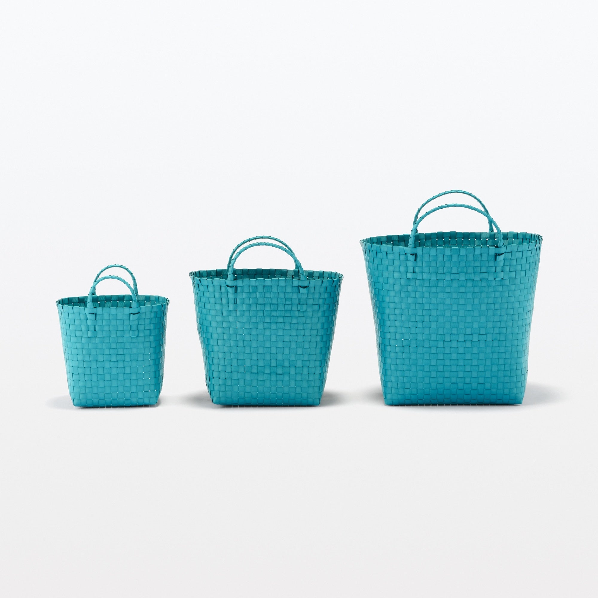 Recycled Polypropylene Strap Weave Basket - Blue - Large (dia. 15.7 x H12.6) - Image 7
