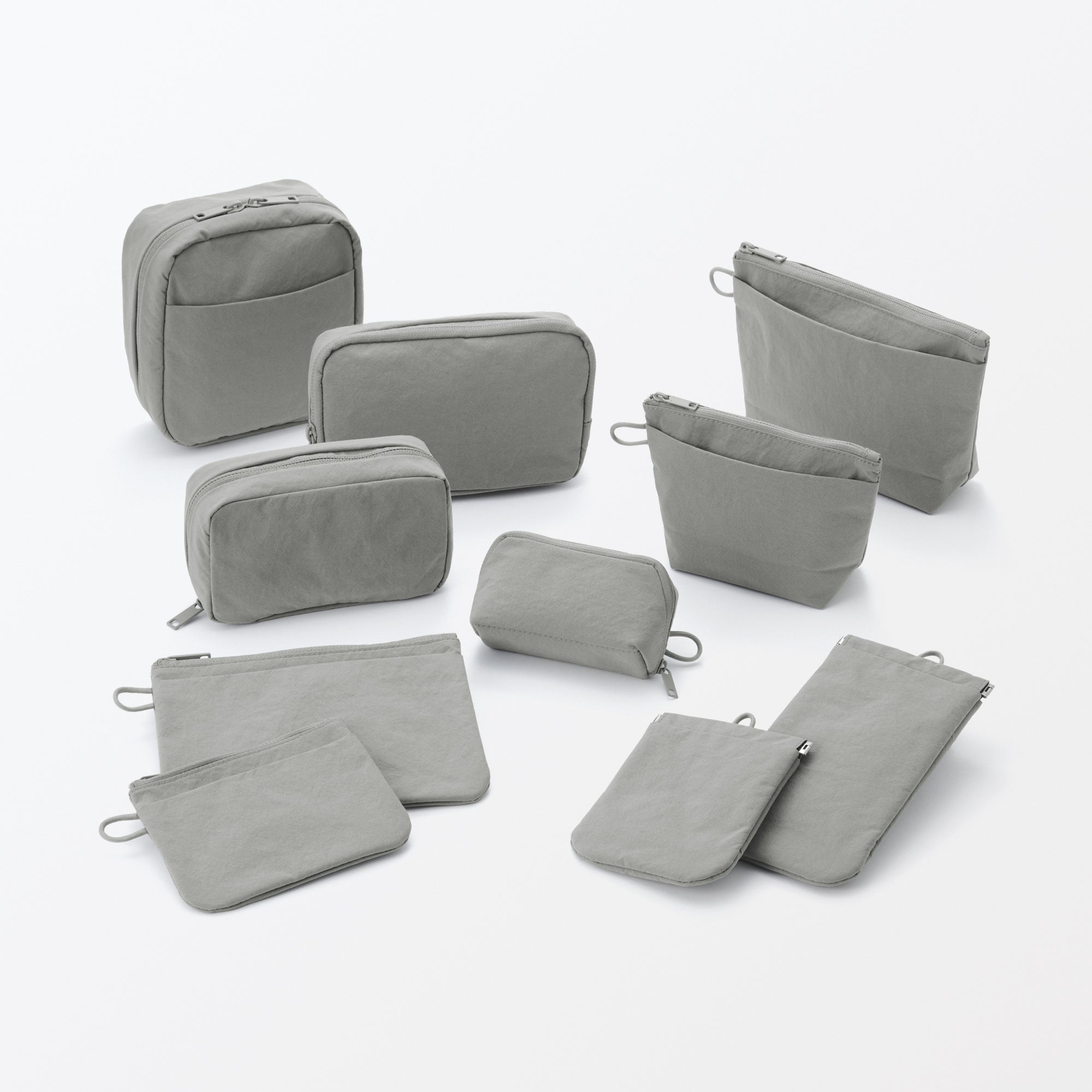 Wrinkled Nylon Wide-Opening Pouch - Small - Image 7