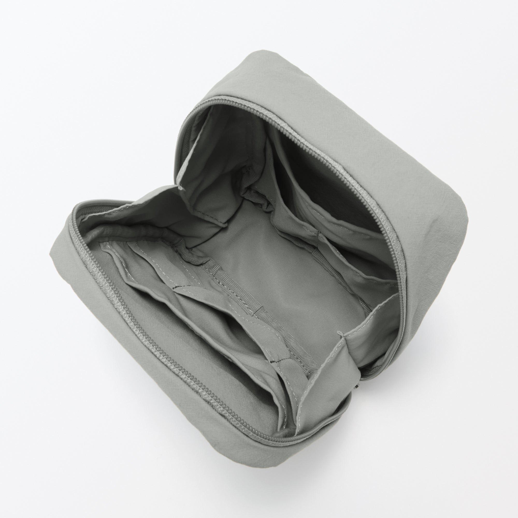 Wrinkled Nylon Wide-Opening Pouch - Square - Image 5