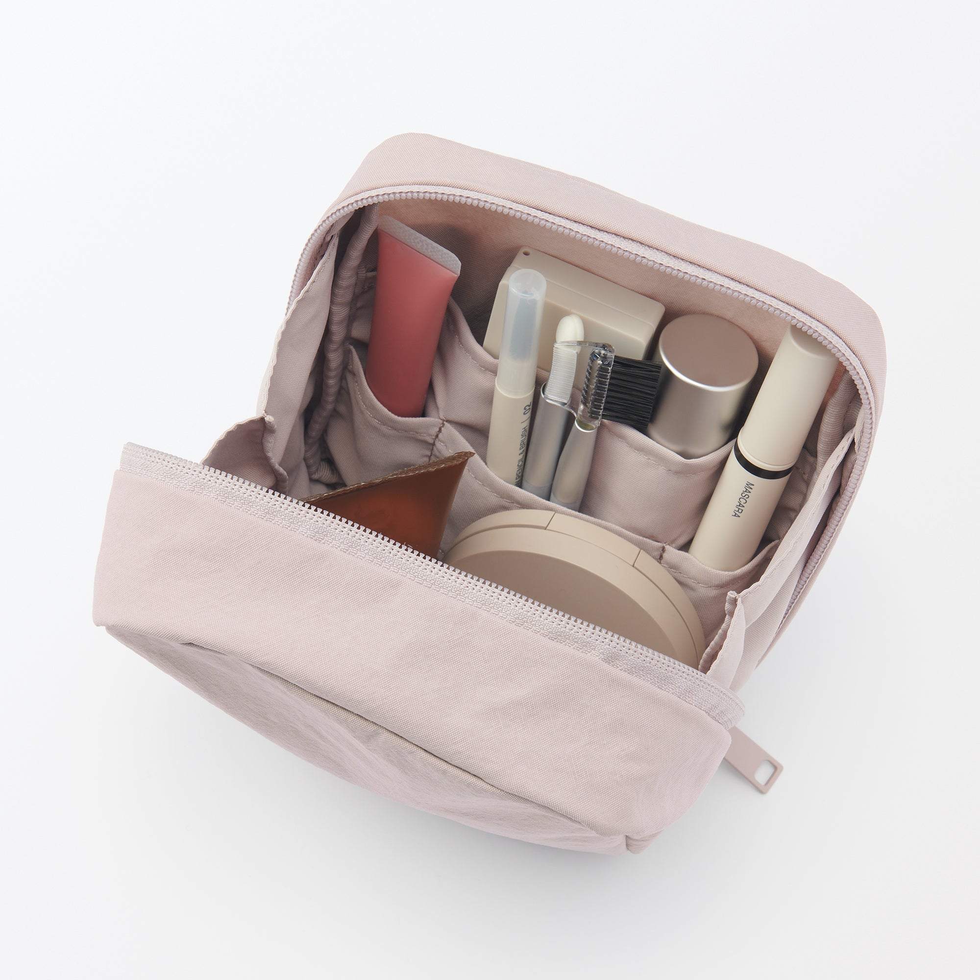 Wrinkled Nylon Wide-Opening Pouch - Square - Image 9