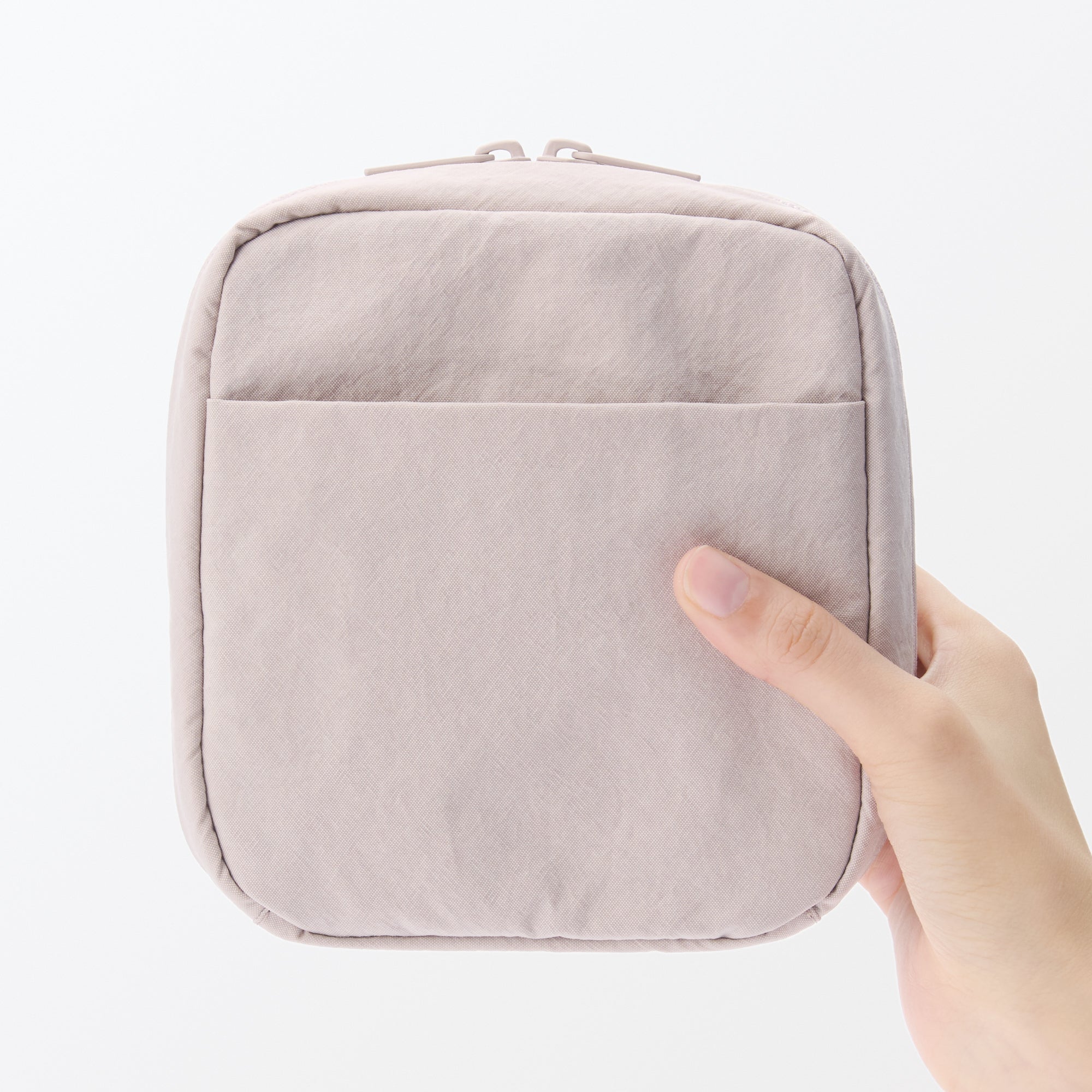 Wrinkled Nylon Wide-Opening Pouch - Square - Image 13