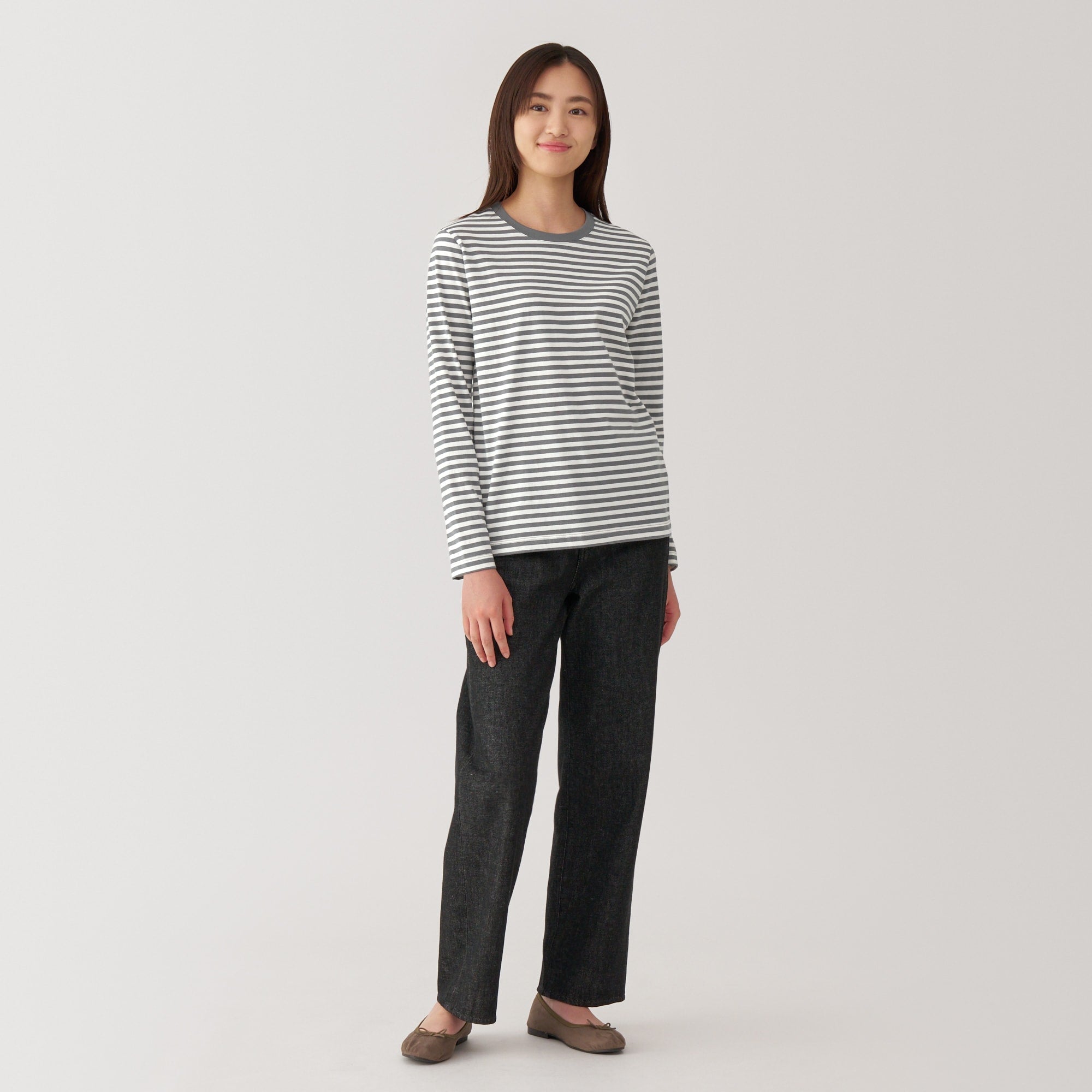 Women's Jersey Crew Neck Long Sleeve T-Shirt - Image 41