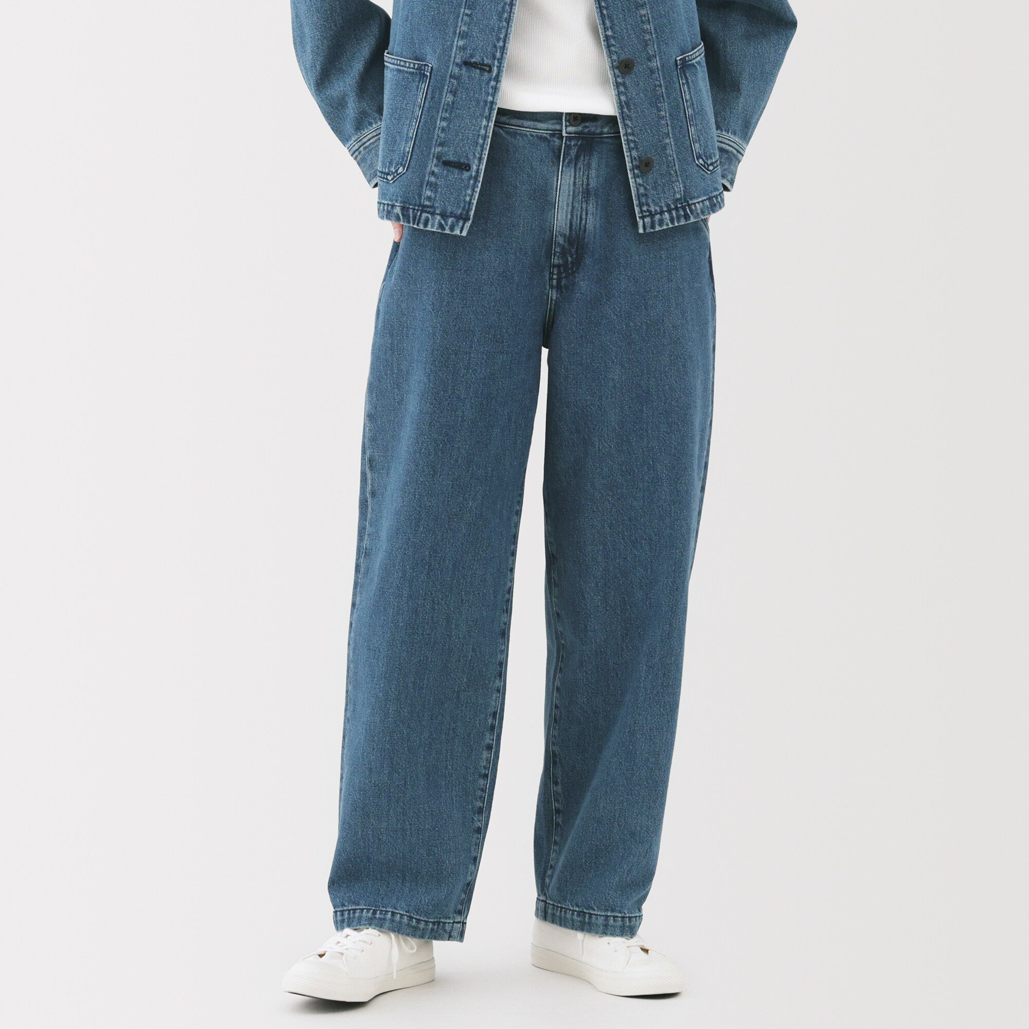 Women's Kapok Blend Denim Wide Tapered Pants - Image 12