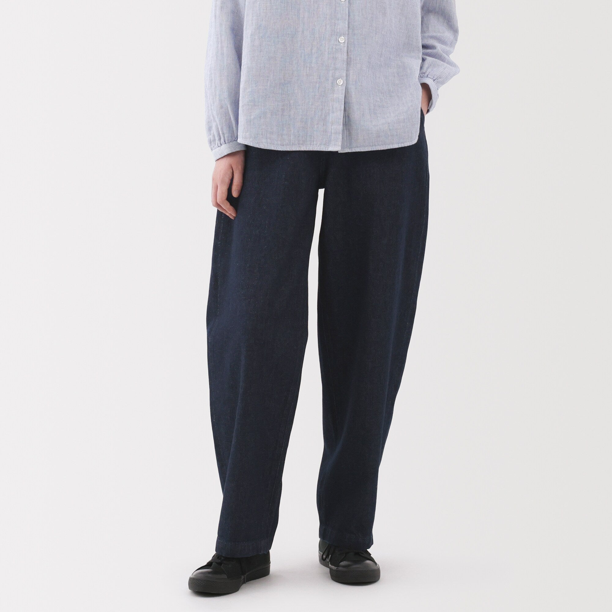 Women's Kapok Blend Denim Wide Tapered Pants