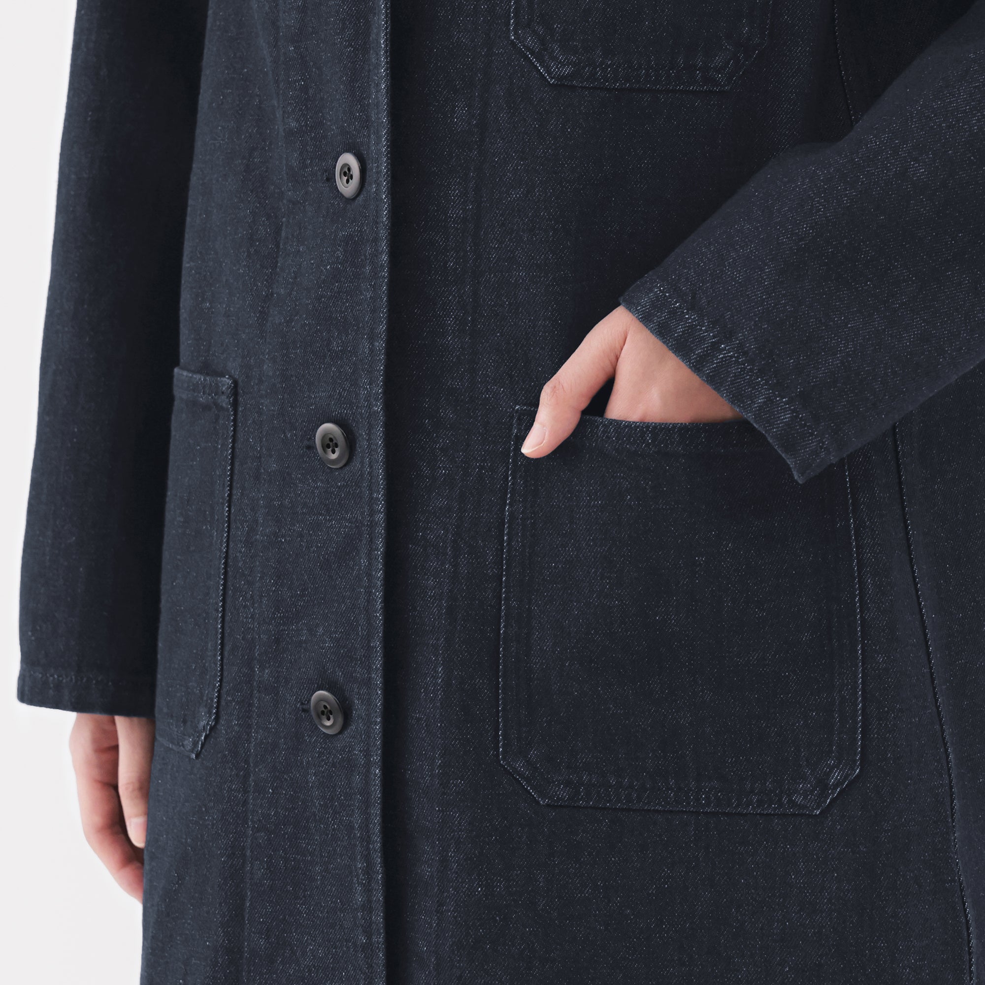 Kapok Blend Denim Coat - Image 17