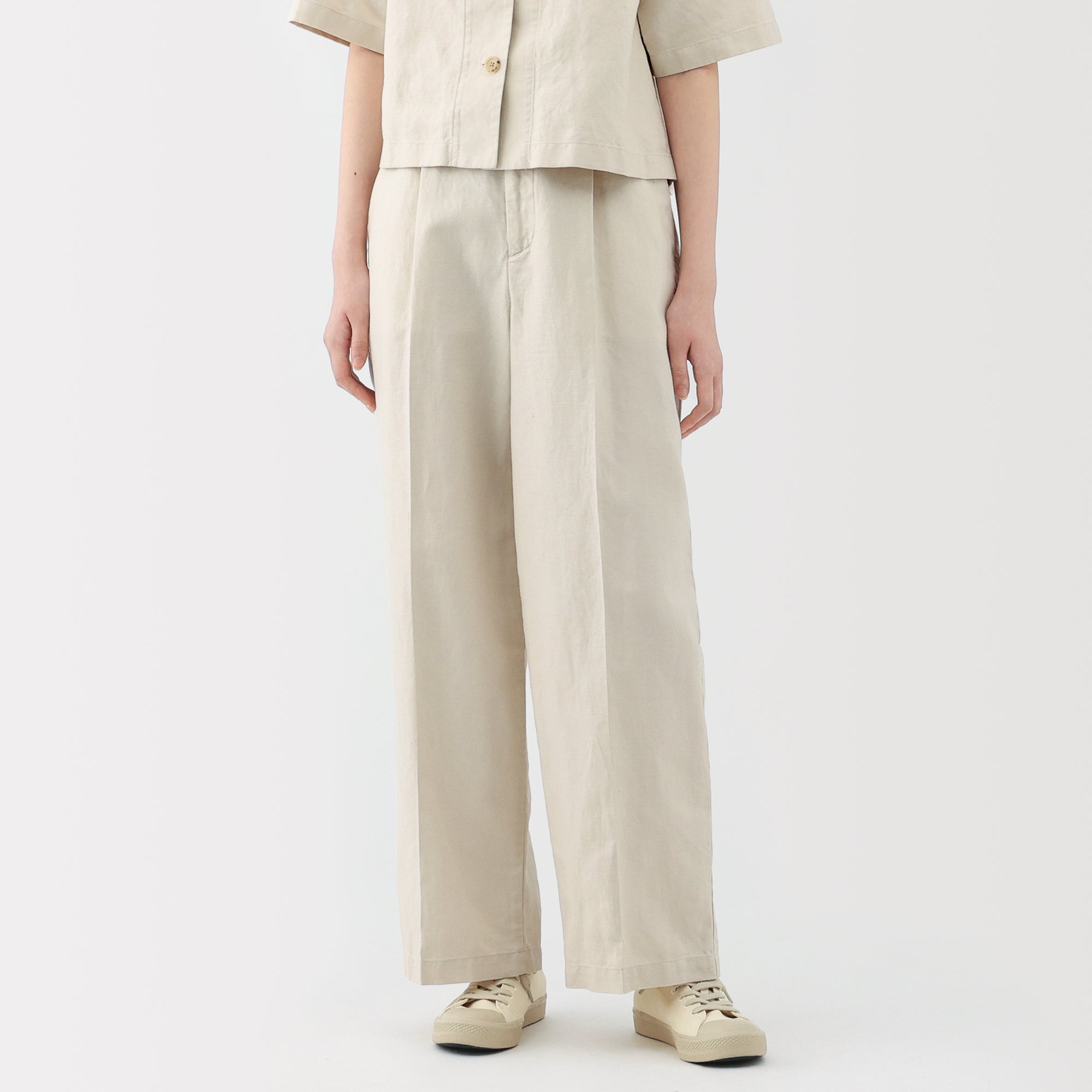 Women's Hemp Blend Twill Darted Wide Pants - Image 12