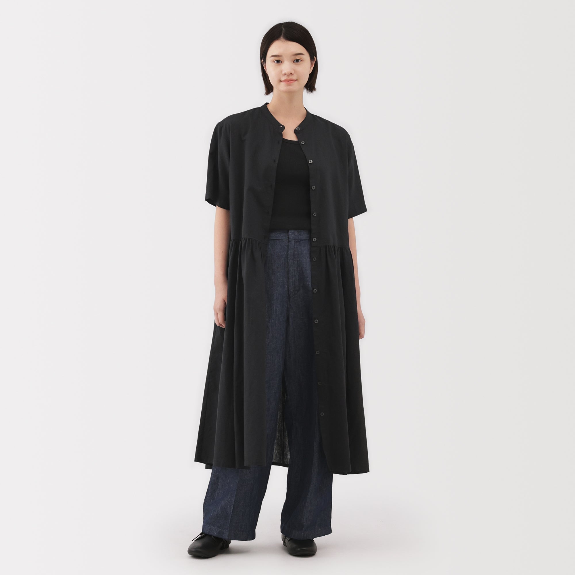 Women's Hemp Cotton Short Sleeve Dress - Image 4