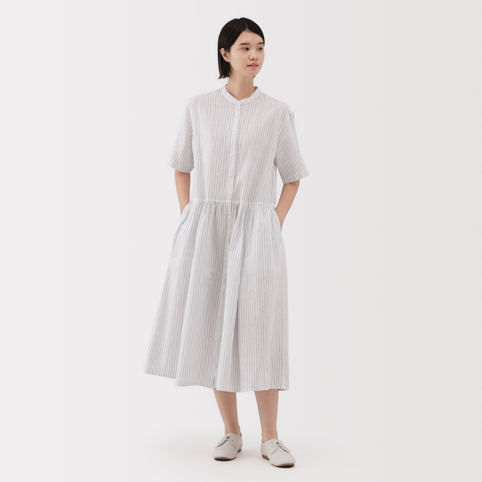 Women's Hemp Cotton Short Sleeve Dress - Image 18