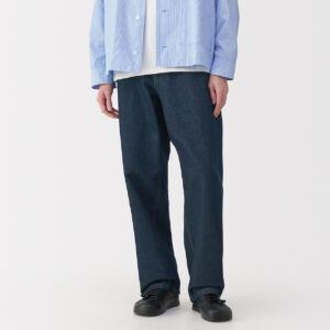 Labo Men's Washi Blend Denim 5-Pocket Wide Pants (L32)