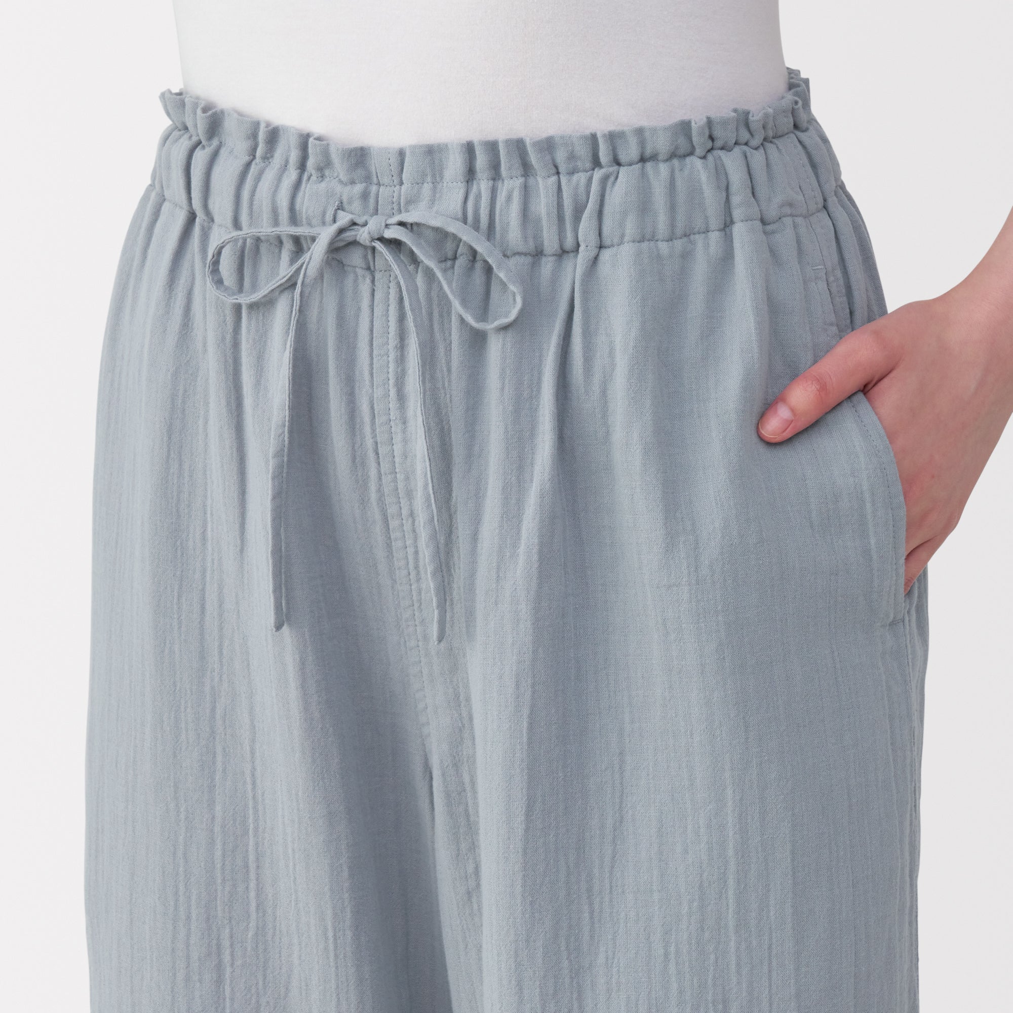 Crepe Gauze Long Pants - Image 7
