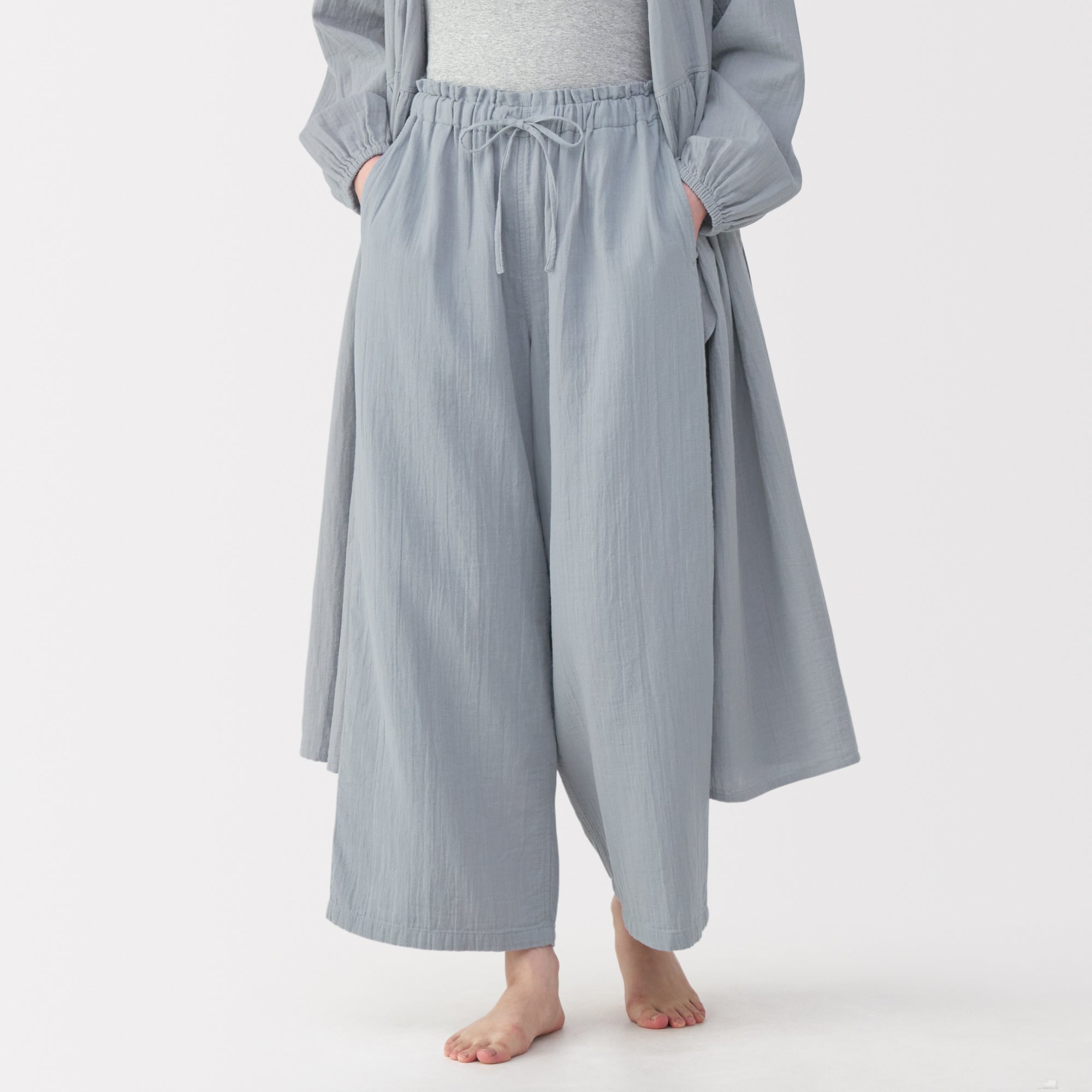 Crepe Gauze Long Pants - Image 3
