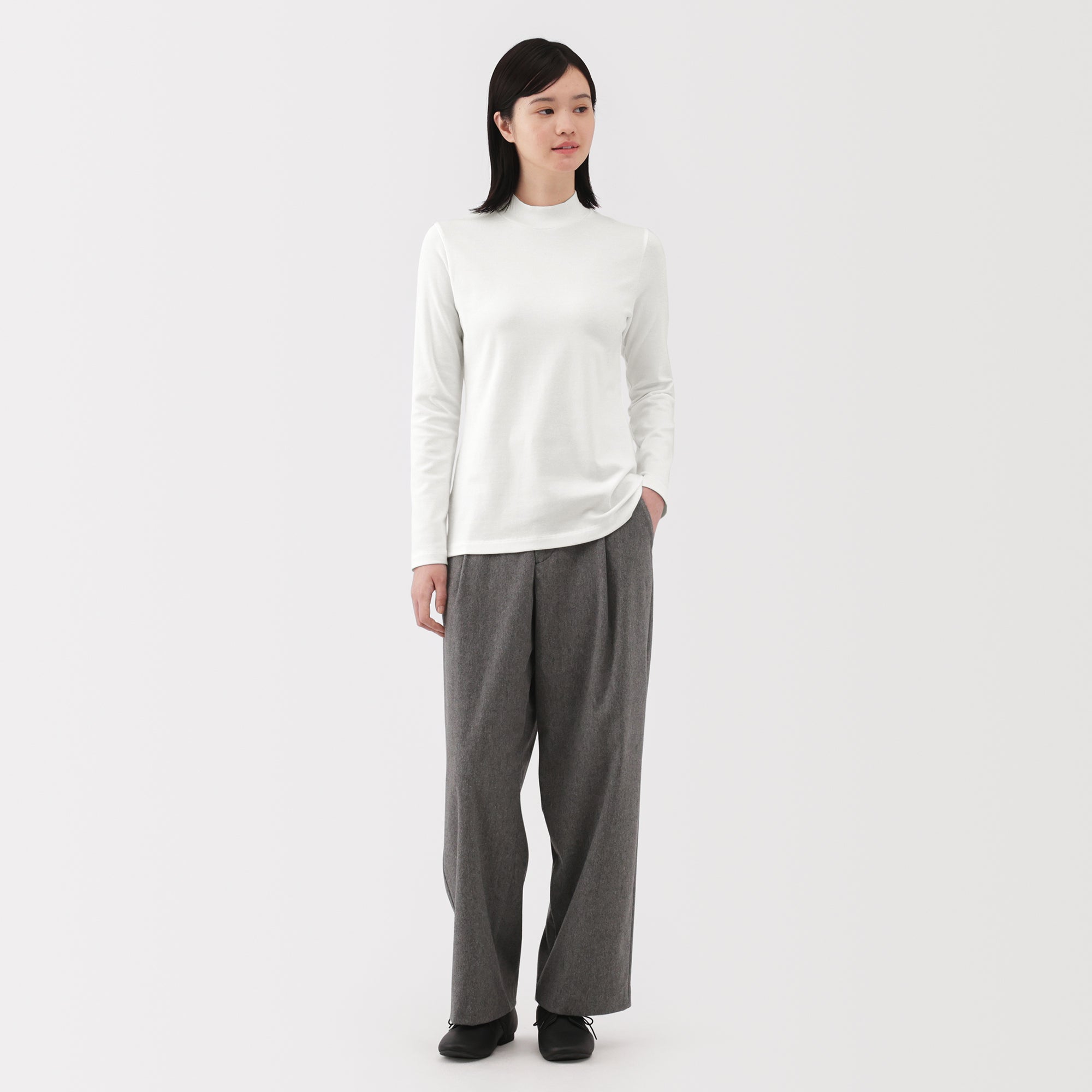 Brushed Mock Neck T-Shirt - Image 18