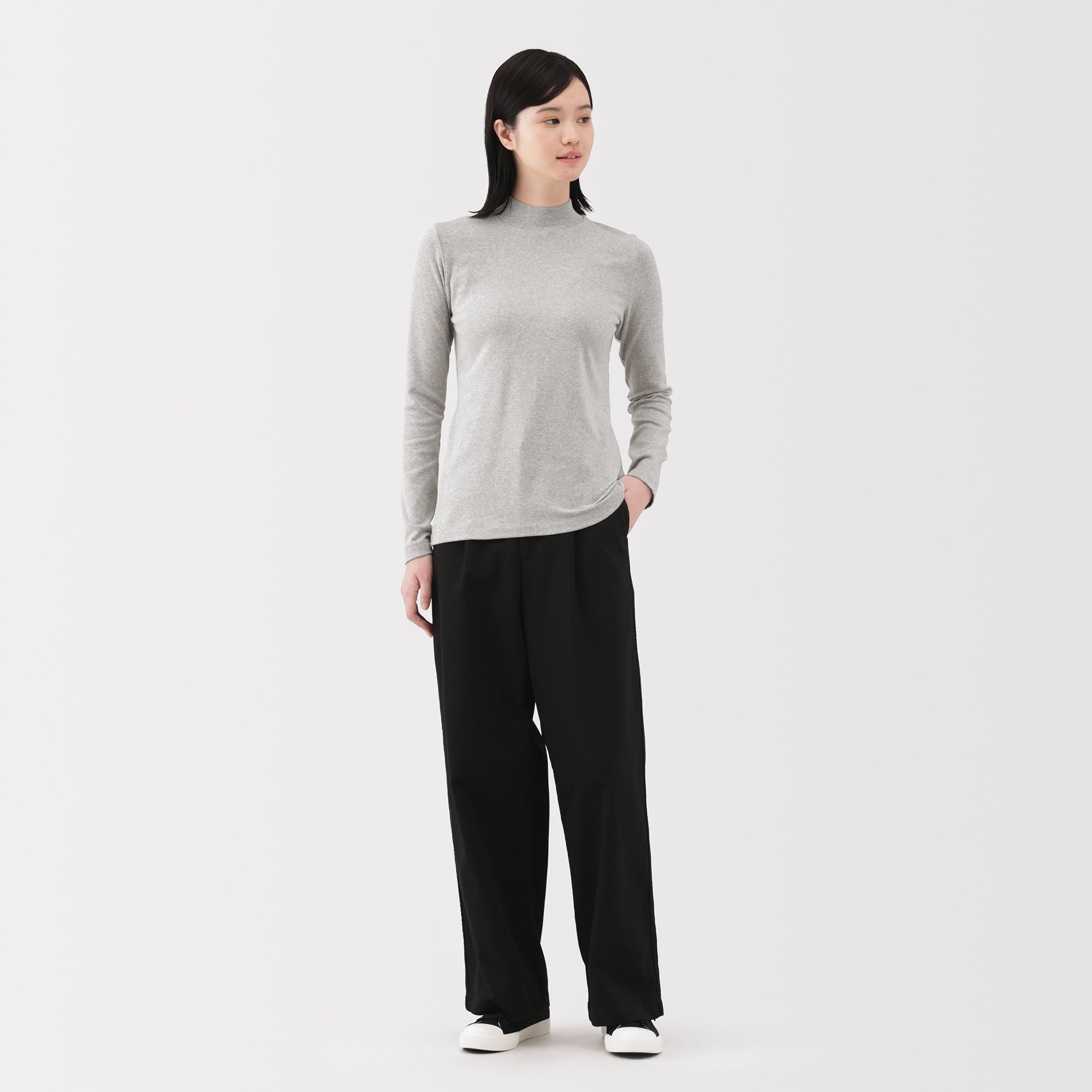 Brushed Mock Neck T-Shirt - Image 25